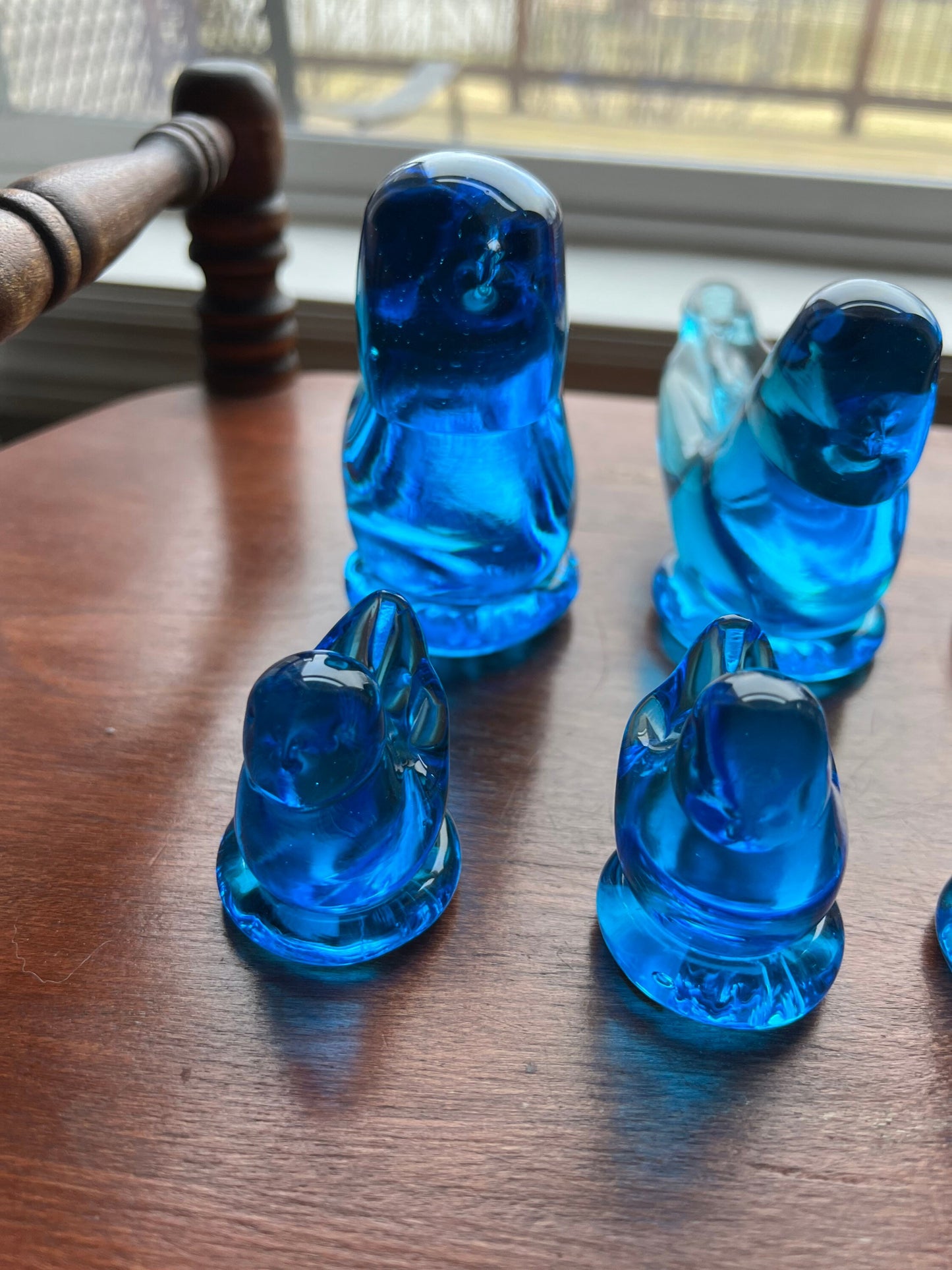 Vintage Bluebirds of Happiness signed by Leo Ward Family Collection of 6 Blue Art Glass Artwork Lover Antiques and Vintage