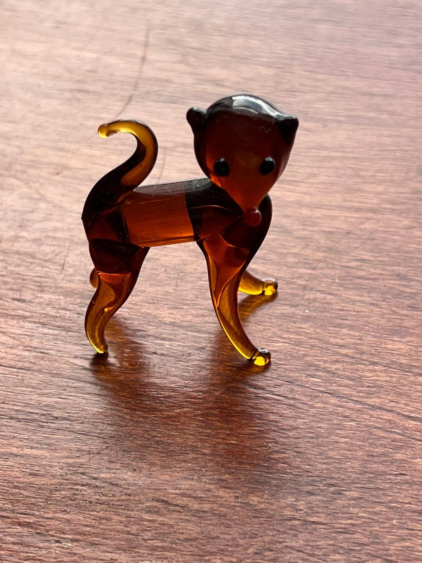 Vintage Amber Hand Blown Glass Monkey Art Glass Amber Glass Animals Lover Antiques and Vintage