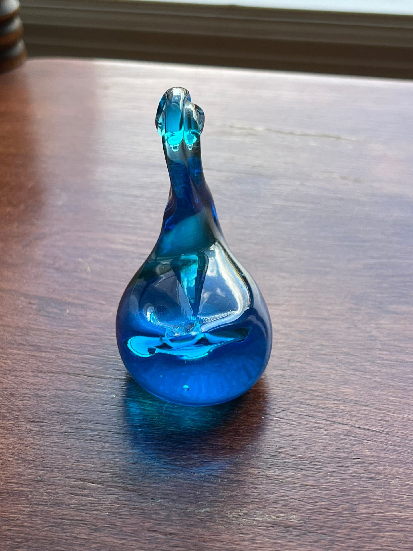 Vintage Titan Art Glass Blue Swan hand blown glass Fayetteville Arkansas