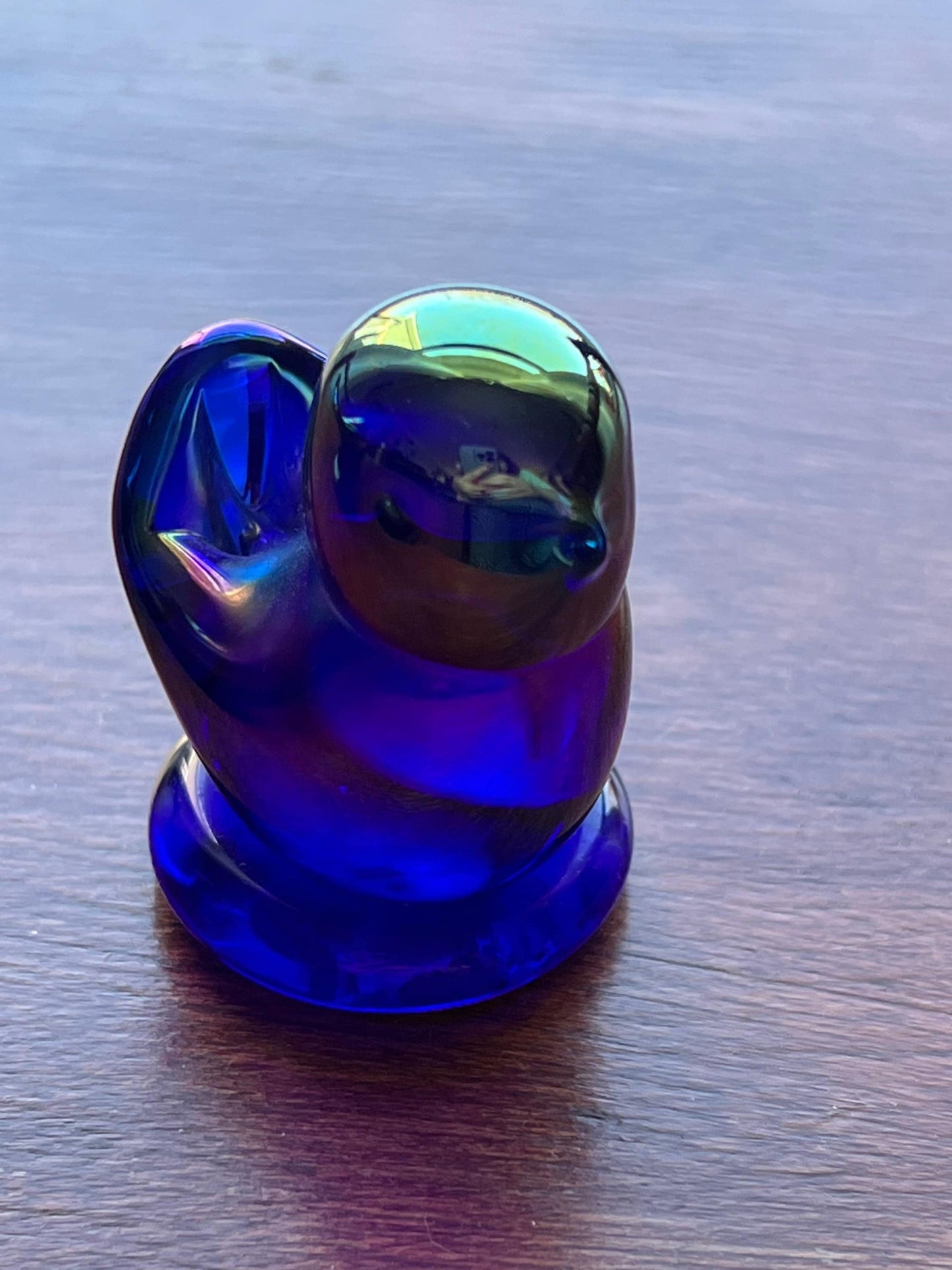 Vintage Leo Ward Rainbow Birds Set of 2 Purple Blue Birds Bluebirds Terra Studios Purple Rainbow Glass Art Lover Antiques and Vintage