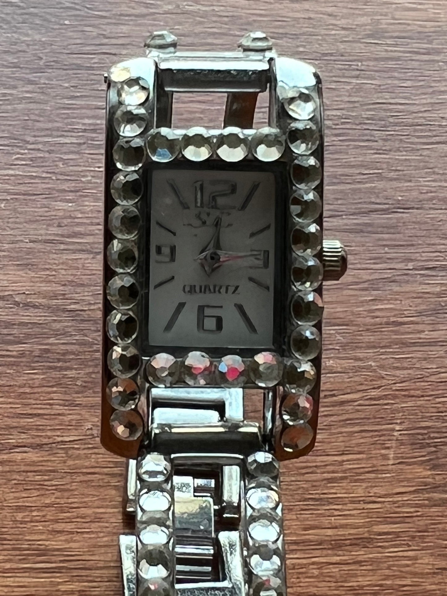 Vintage Rhinestones & Silver Sparkly Watch quartz jewelry Lover Antiques and Vintage