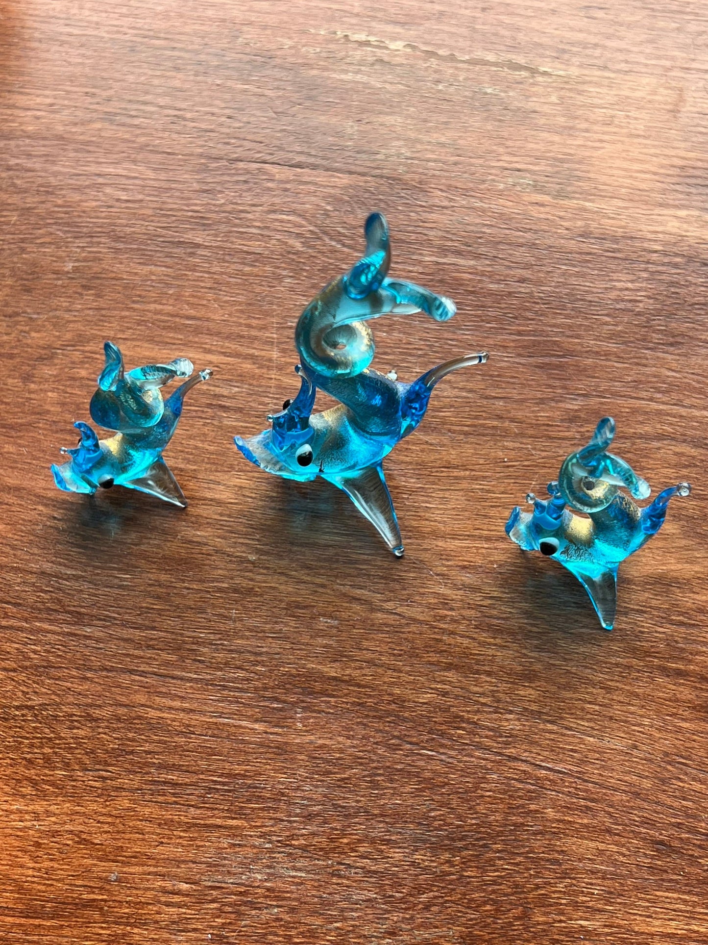 Vintage Murano Hand Blown Glass Seahorse Trio rare and flawless!