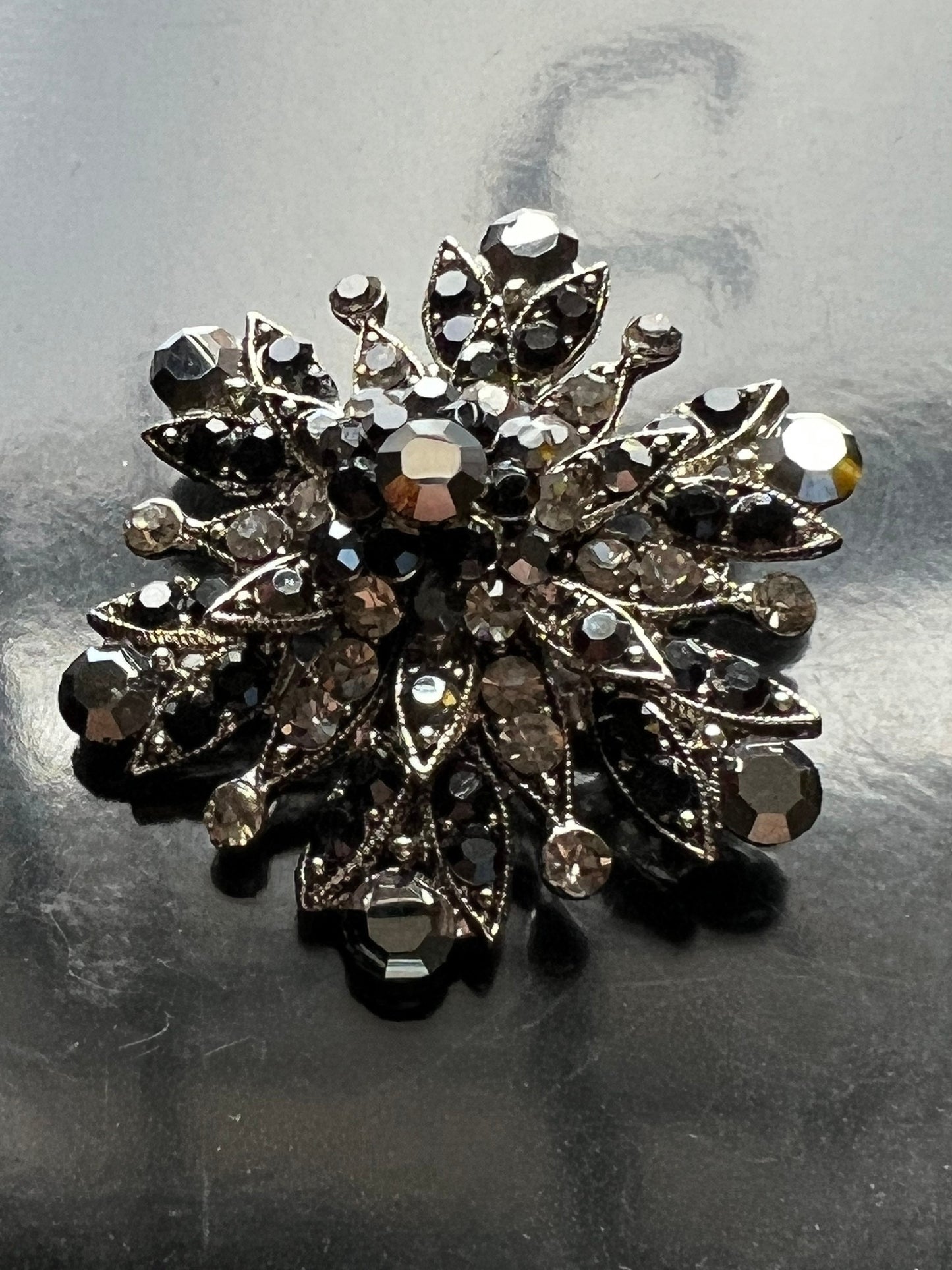 Vintage Black brooch multifaceted pin jewelry great gift