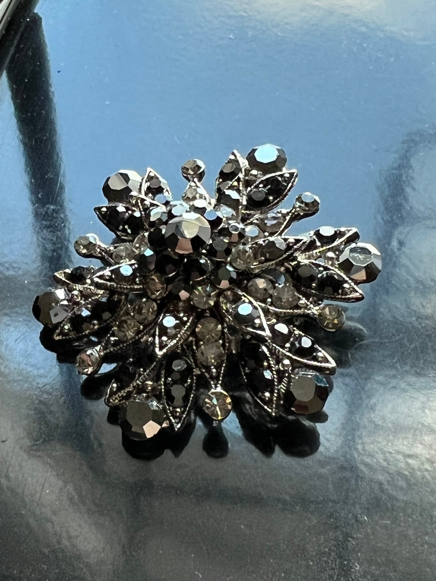 Vintage Black brooch multifaceted pin jewelry great gift