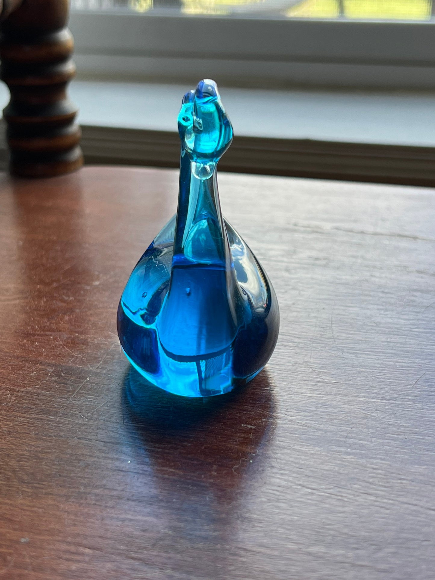 Vintage Titan Art Glass Blue Swan hand blown glass Fayetteville Arkansas