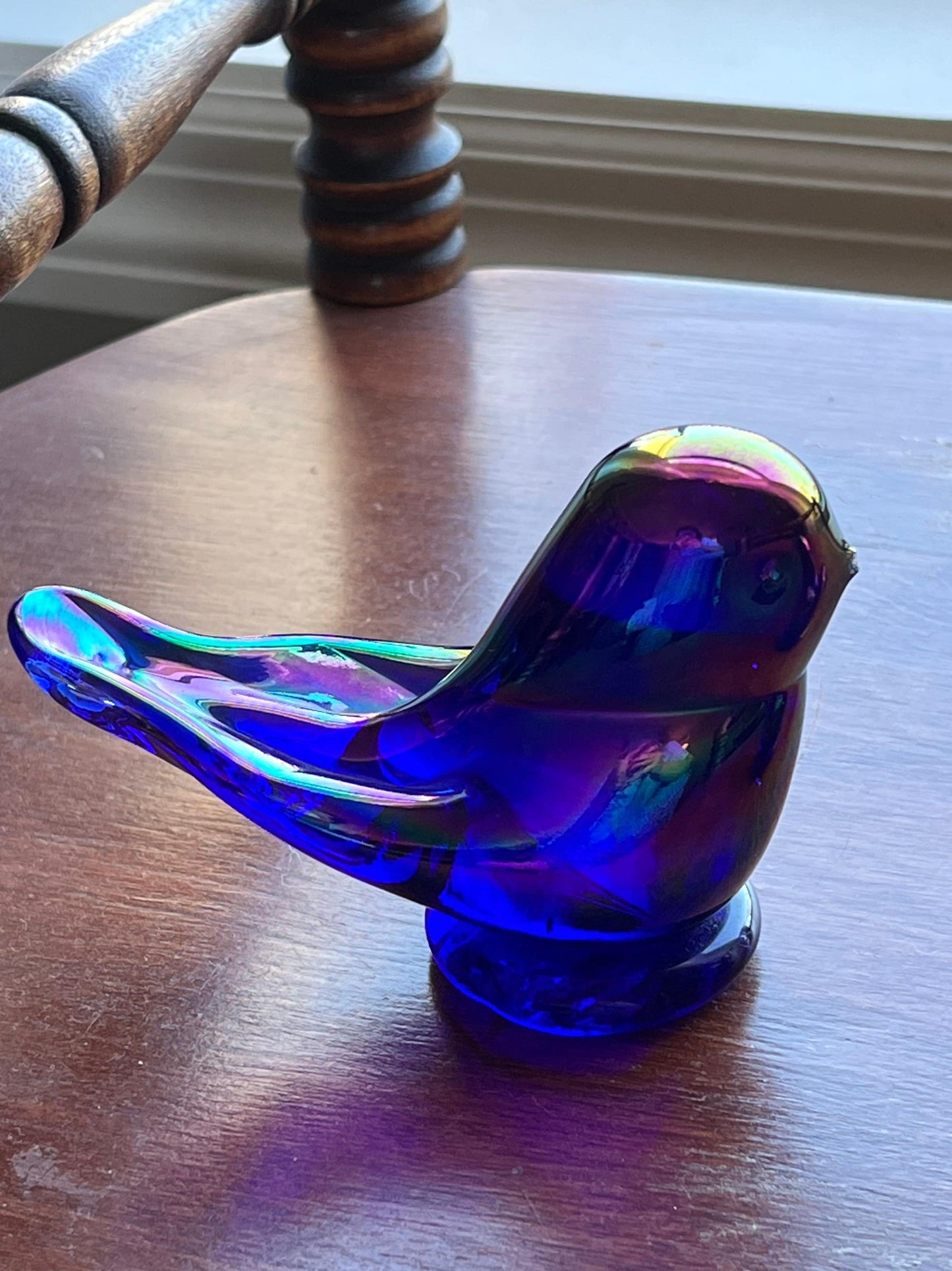 Vintage Leo Ward Rainbow Birds Set of 2 Purple Blue Birds Bluebirds Terra Studios Purple Rainbow Glass Art Lover Antiques and Vintage