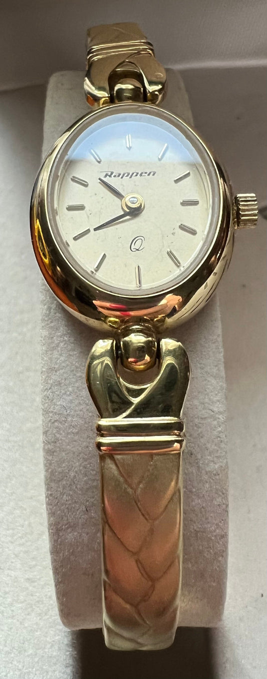 Vintage Rappen Elegant gold tone Heart Watch Jewelry Girl Gift Lover Antiques and Vintage