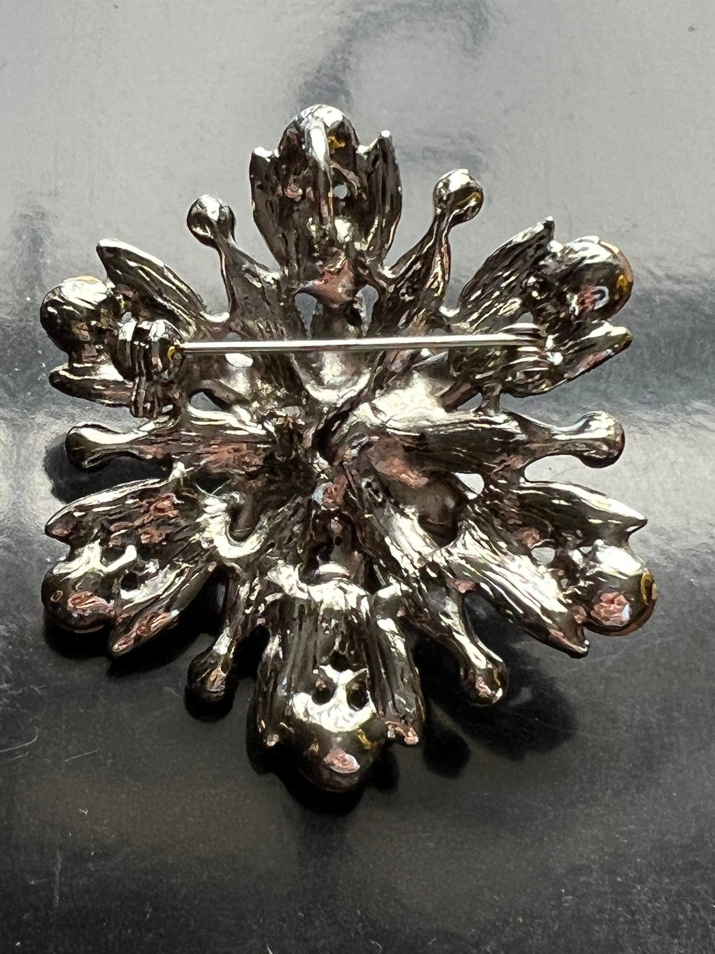 Vintage Black brooch multifaceted pin jewelry great gift