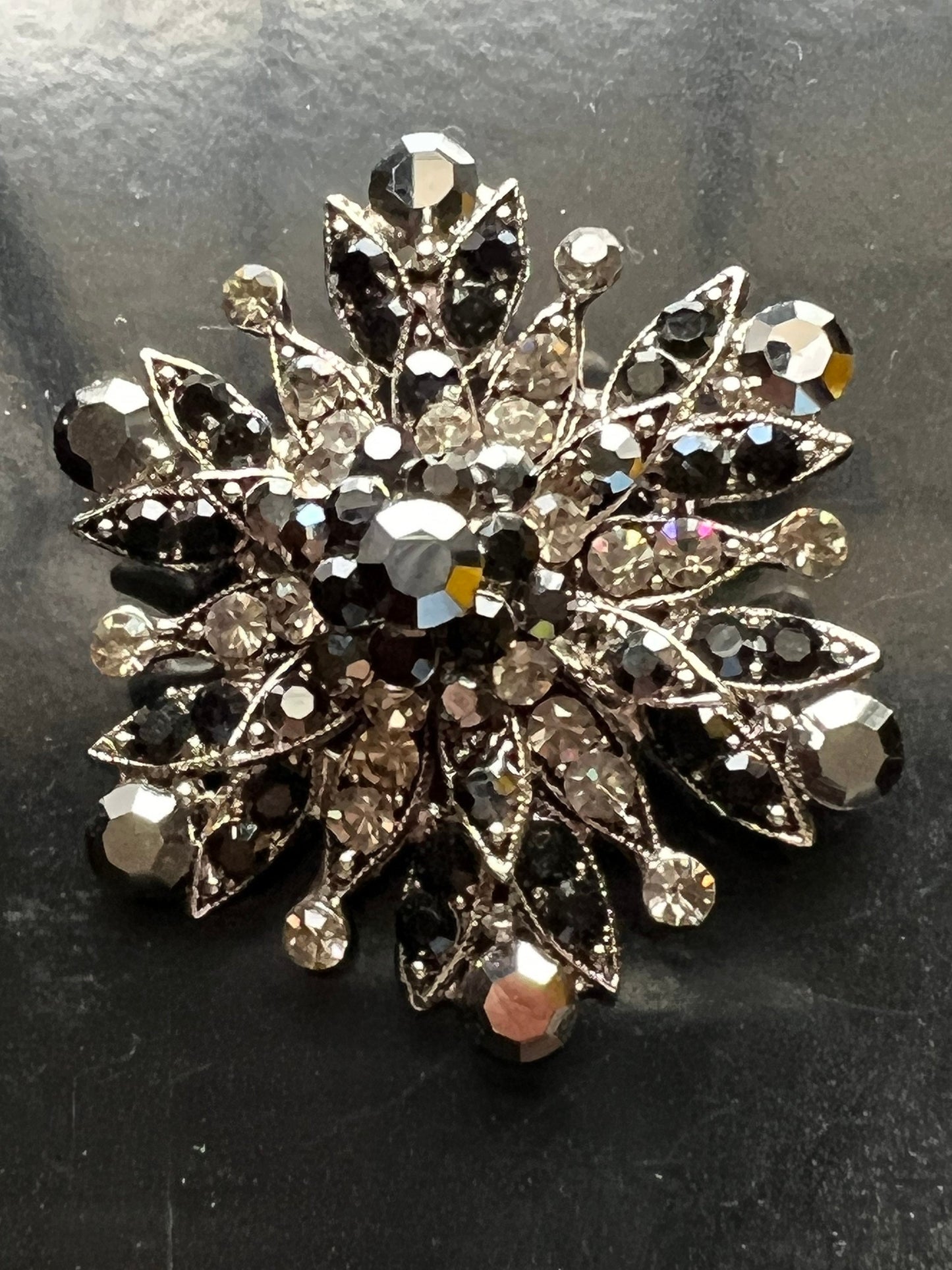 Vintage Black brooch multifaceted pin jewelry great gift