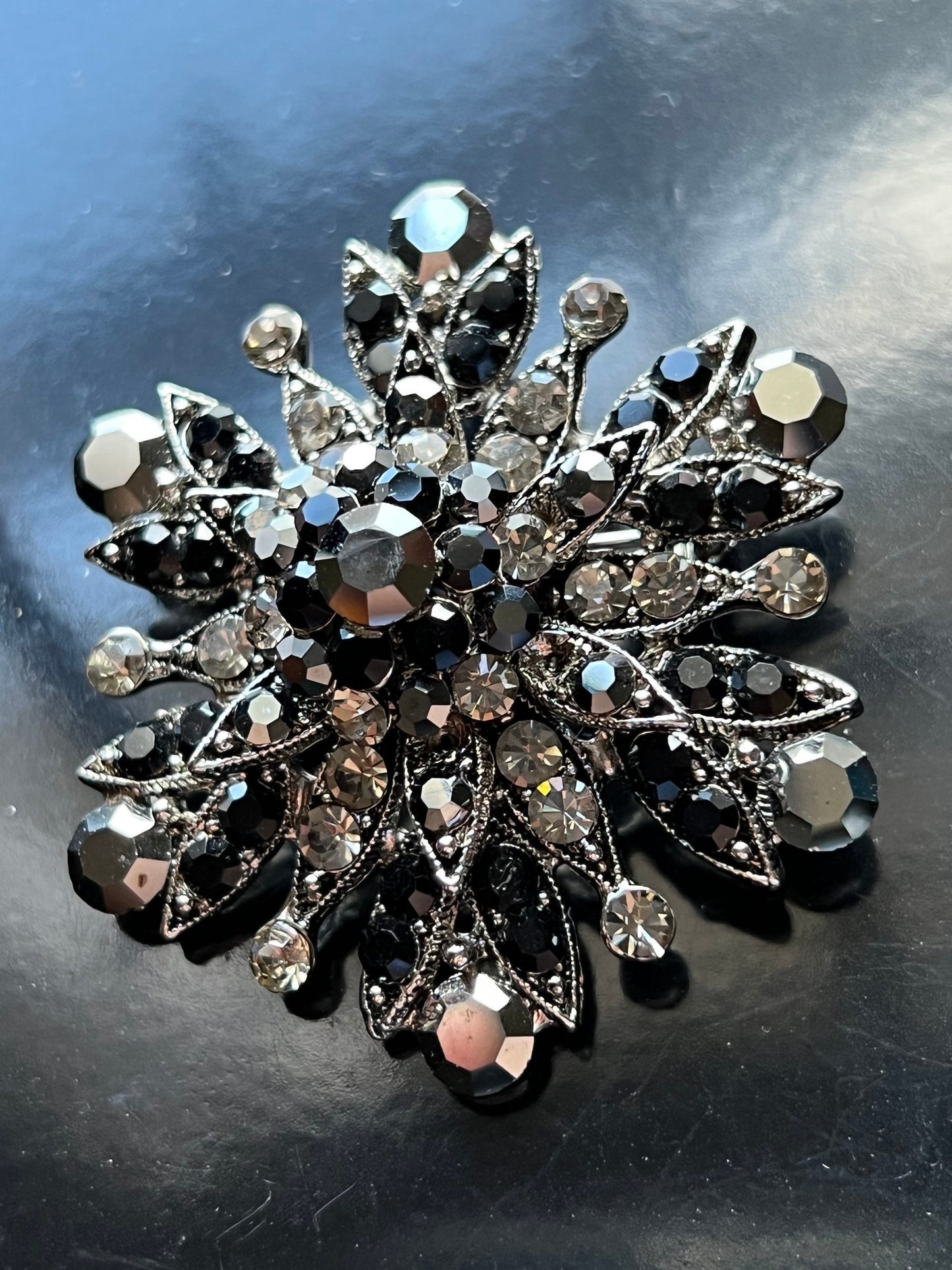 Vintage Black brooch multifaceted pin jewelry great gift