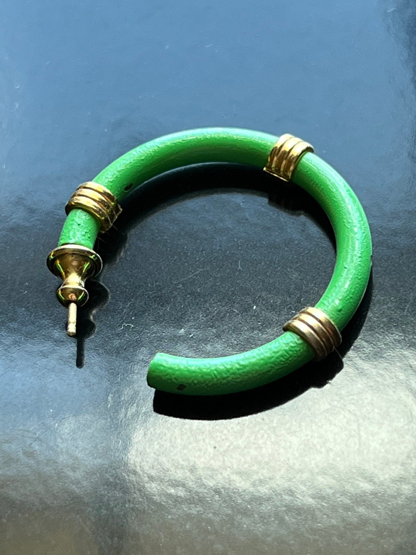 Vintage Napier Bright Green Hoop Earrings earring jewelry