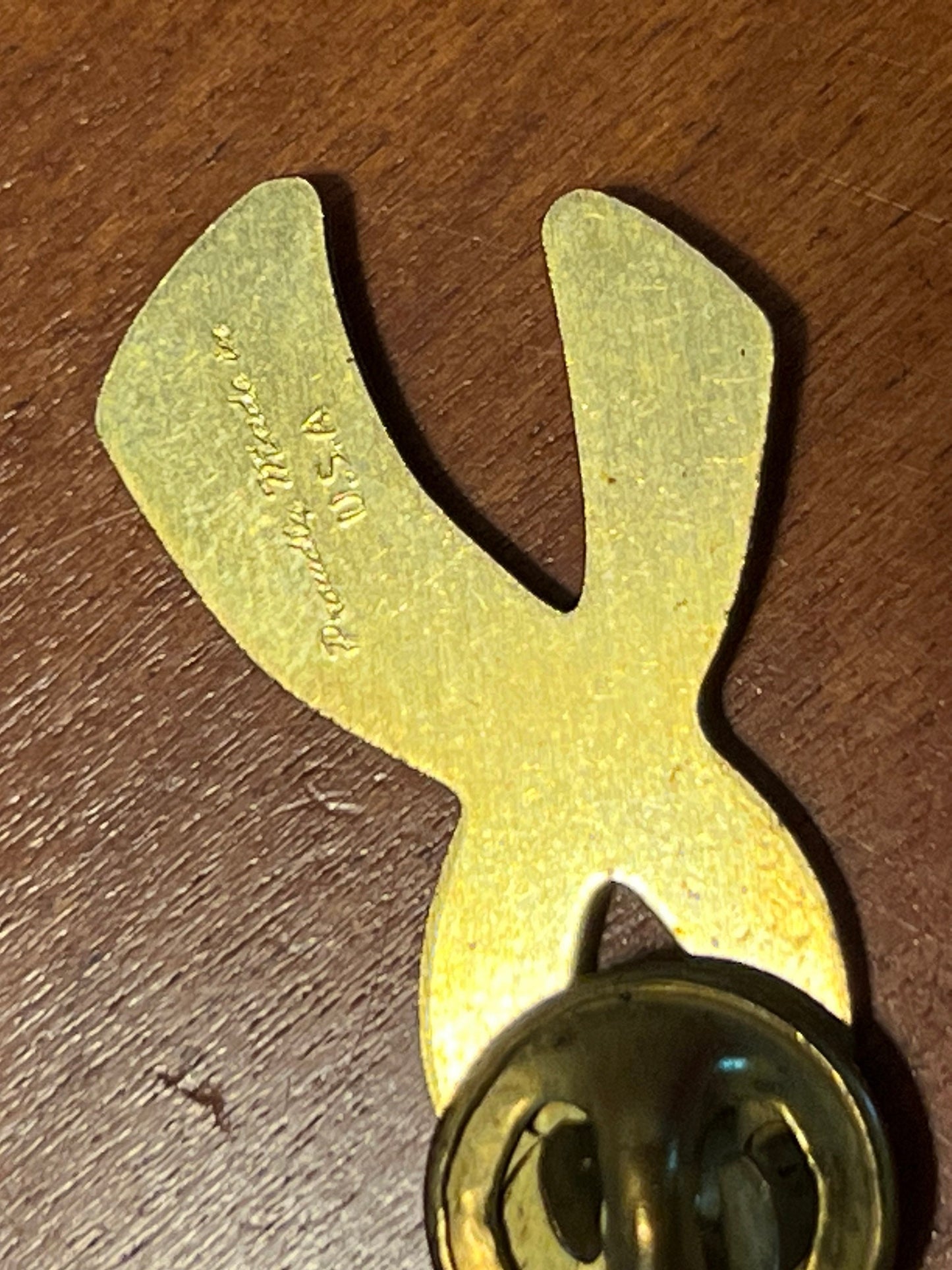 Vintage Awareness Ribbon with Name Lilly imprinted in enamel brooch pin brooches pins Lover Antiques and Vintage