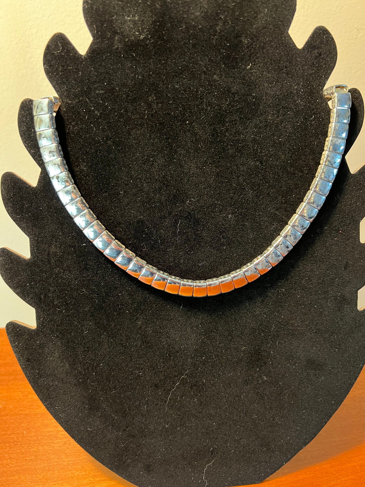 Vintage Silver Choker style necklace silver tone estate jewelry Lover Antiques and Vintage