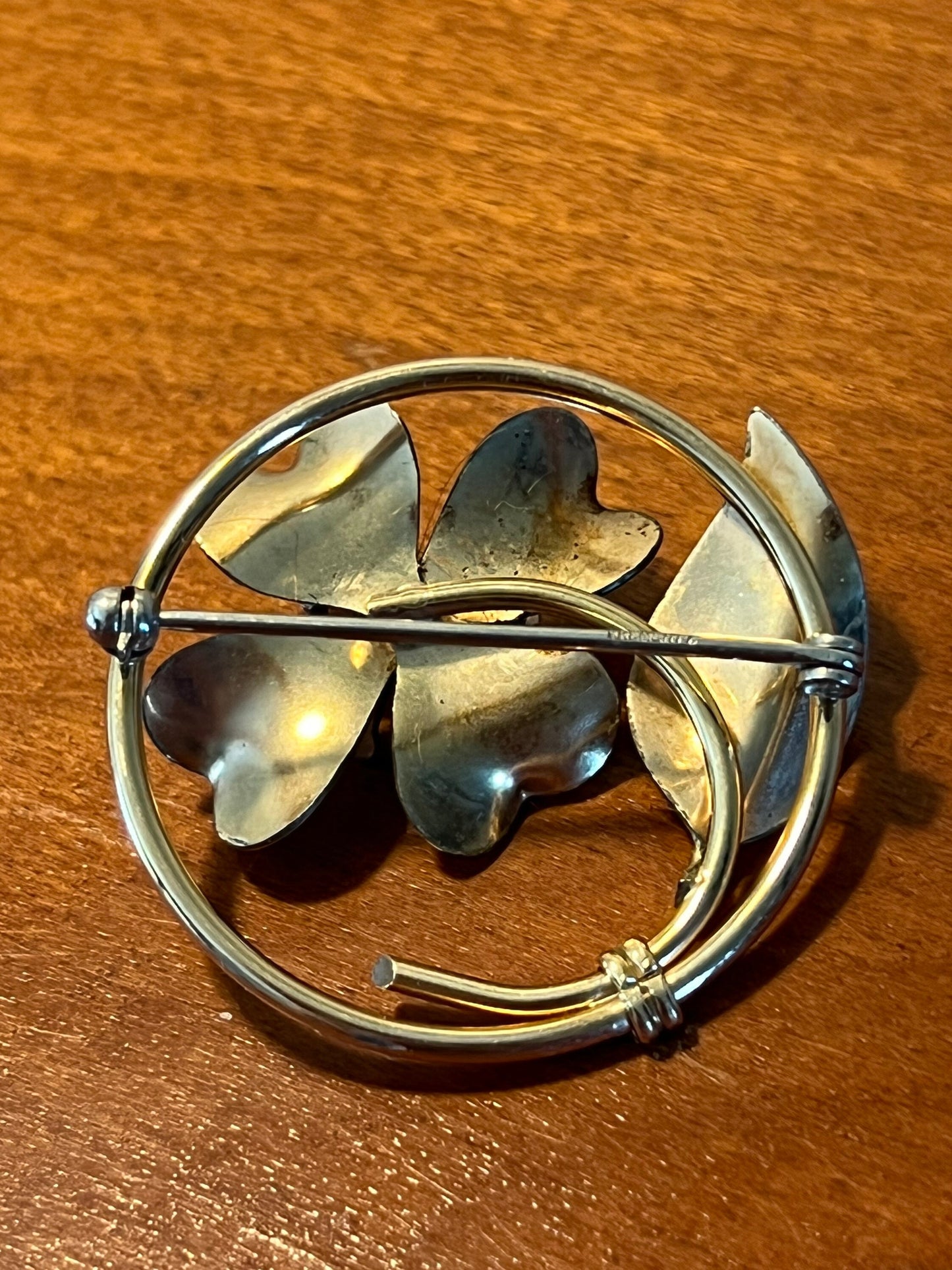 Vintage flower gold tone brooch pin circle brooches pins jewelry