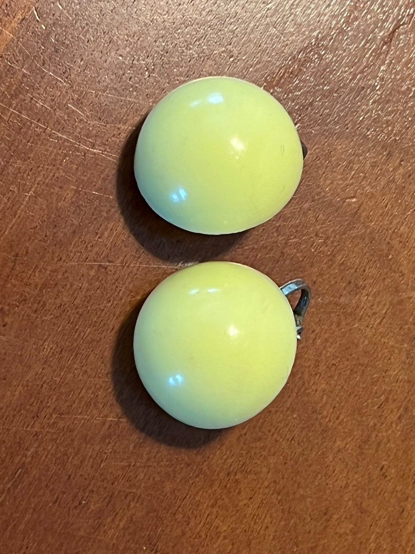 Vintage Button Yellow Clip on Mid Century Modern Earrings Classy Earrings earring jewelry