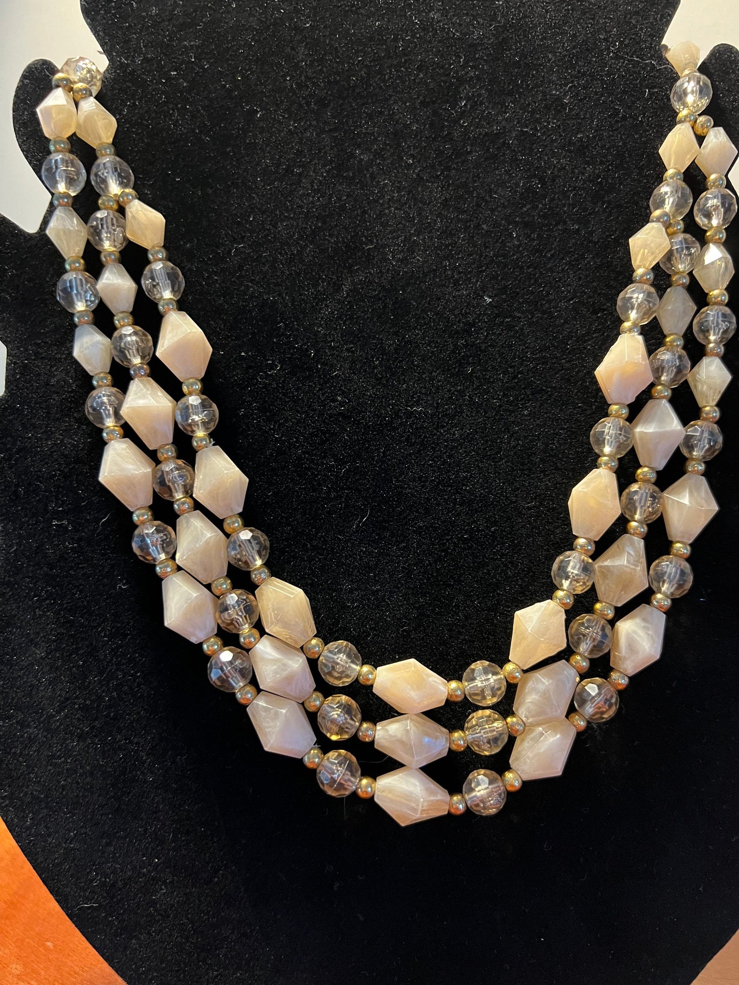 Vintage multi strand beaded necklace with hook clasp estate jewelry Lover Antiques and Vintage