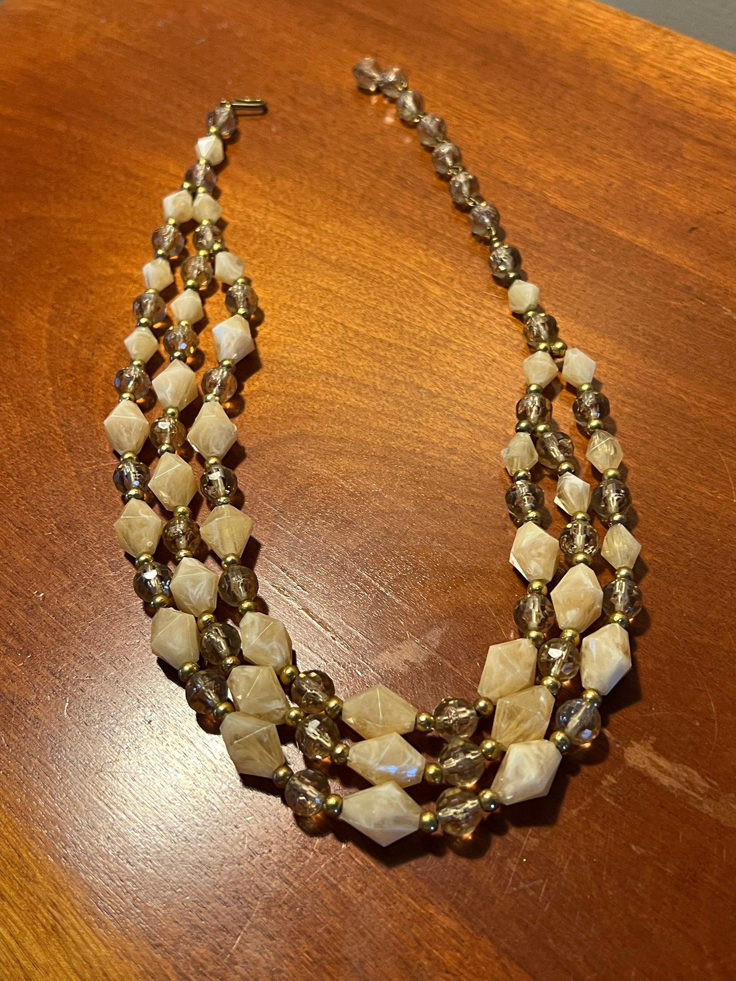 Vintage multi strand beaded necklace with hook clasp estate jewelry Lover Antiques and Vintage