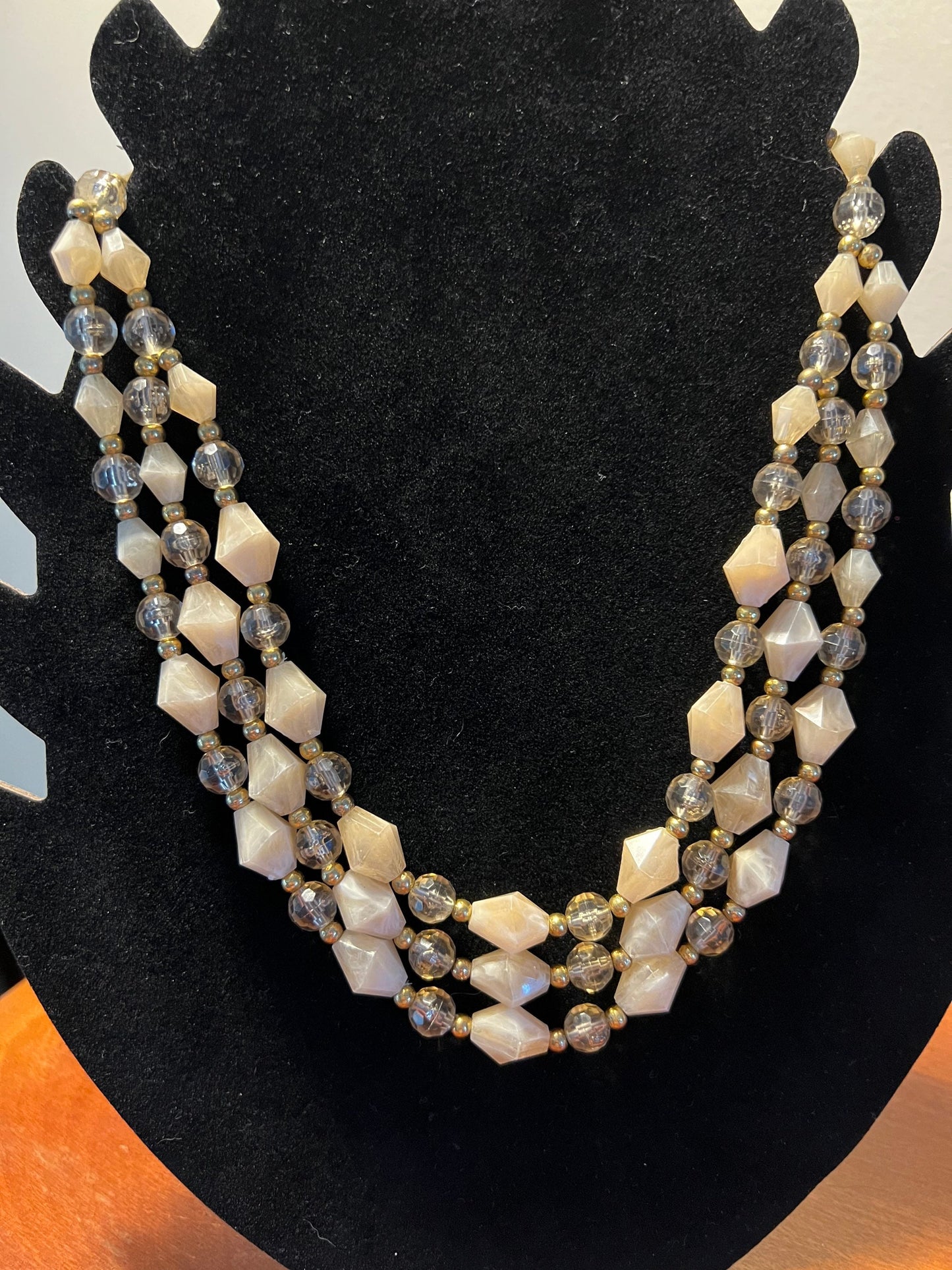 Vintage multi strand beaded necklace with hook clasp estate jewelry Lover Antiques and Vintage
