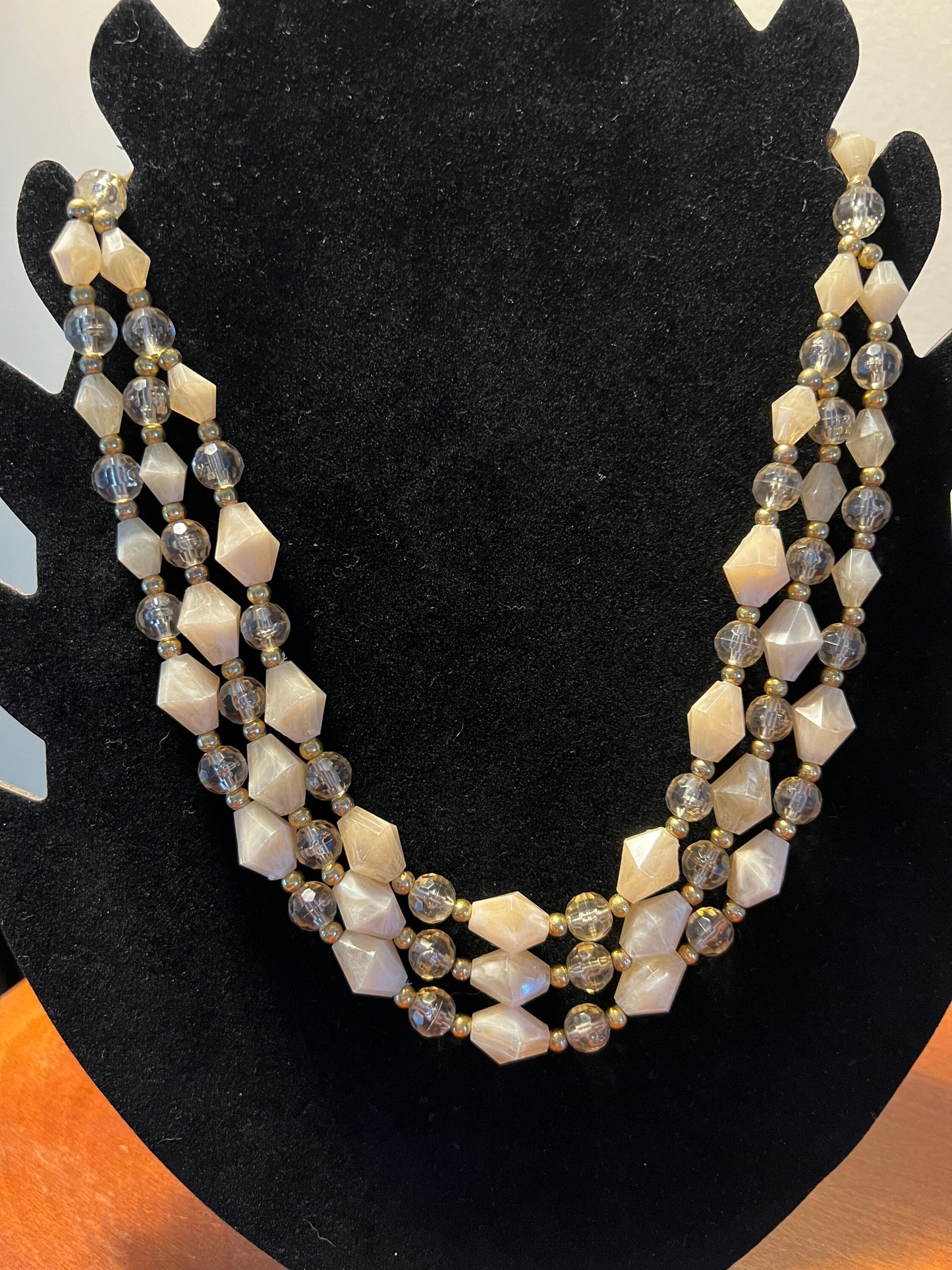 Vintage multi strand beaded necklace with hook clasp estate jewelry Lover Antiques and Vintage