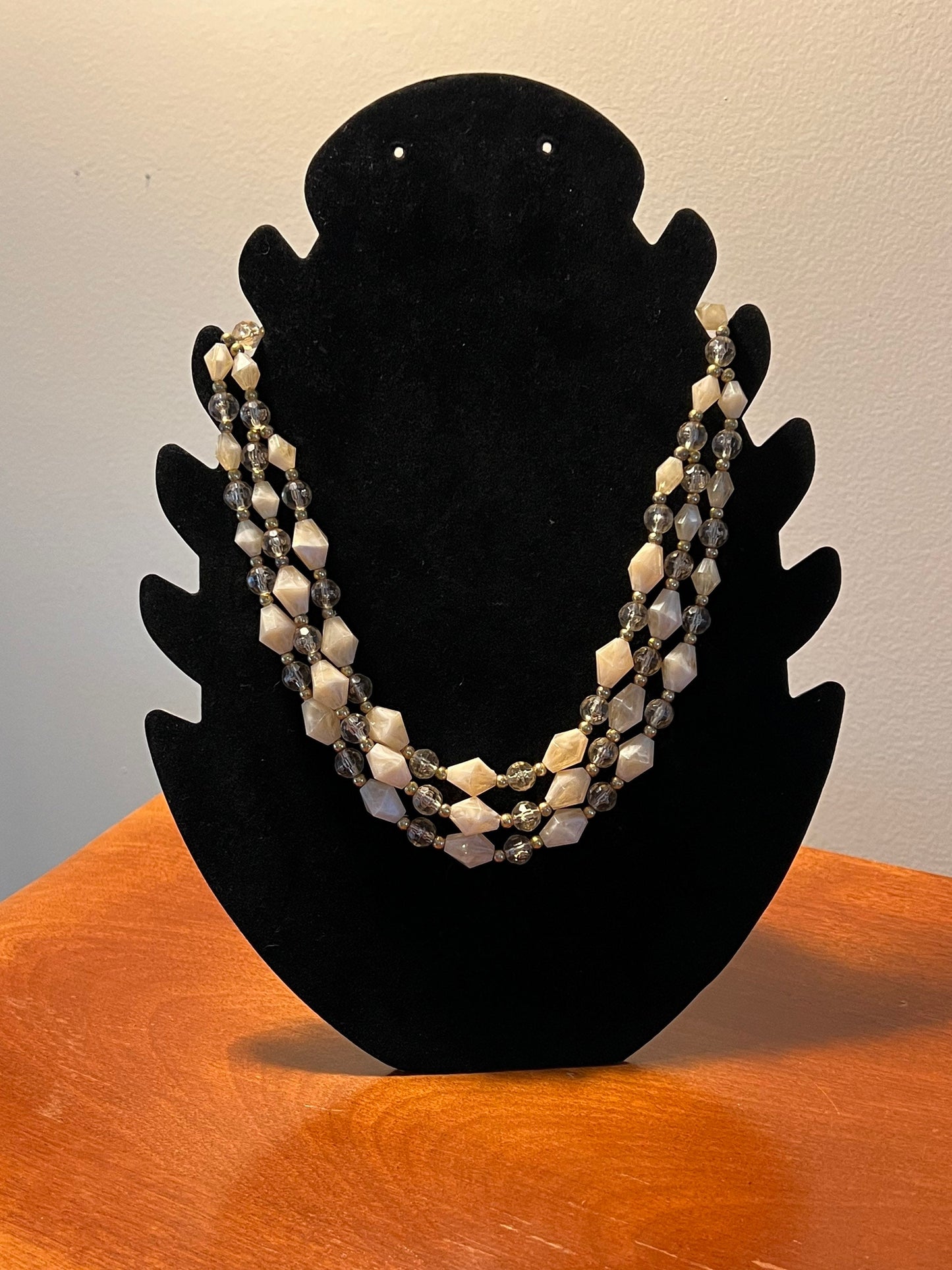 Vintage multi strand beaded necklace with hook clasp estate jewelry Lover Antiques and Vintage