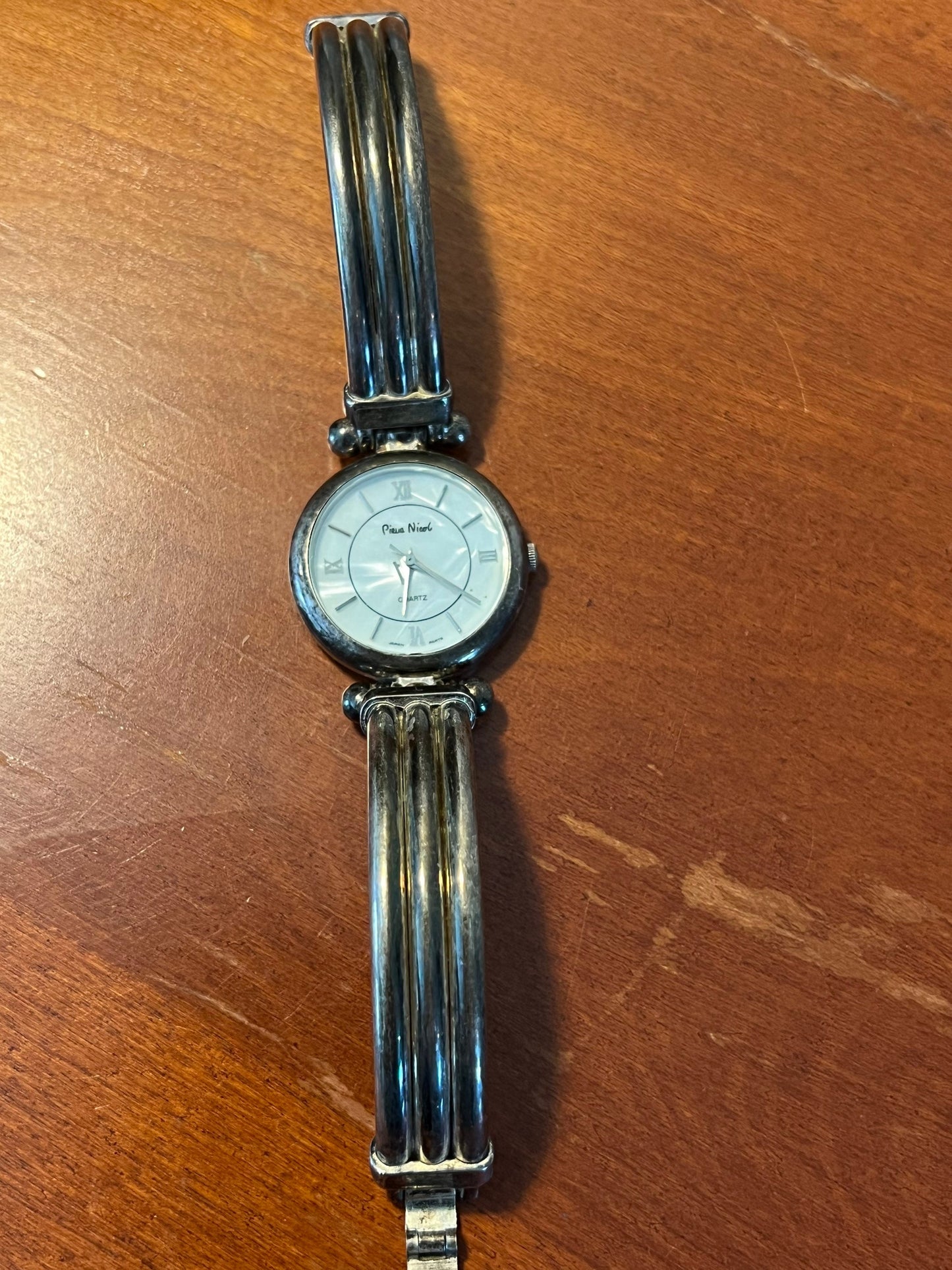 Vintage Pieva Nicol Quartz Stainless Steel woman’s watch with clasp stainless steel Lover Antiques and Vintage