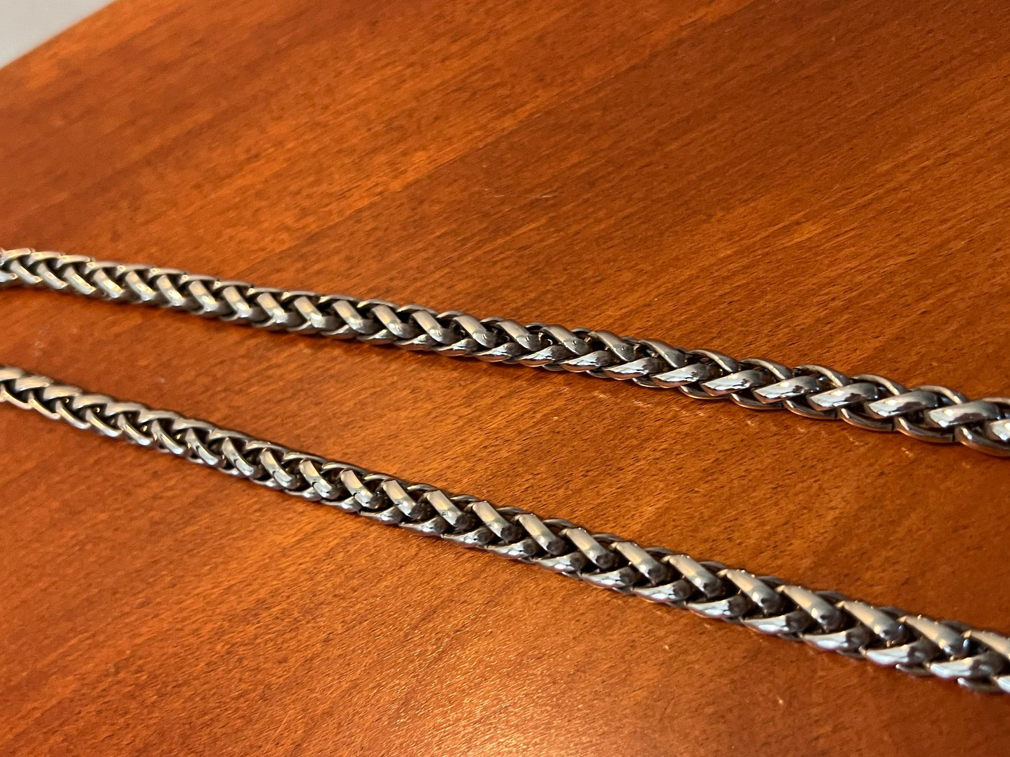 Vintage Solid Necklace 8 3/4 long jewelry in silver stainless steel