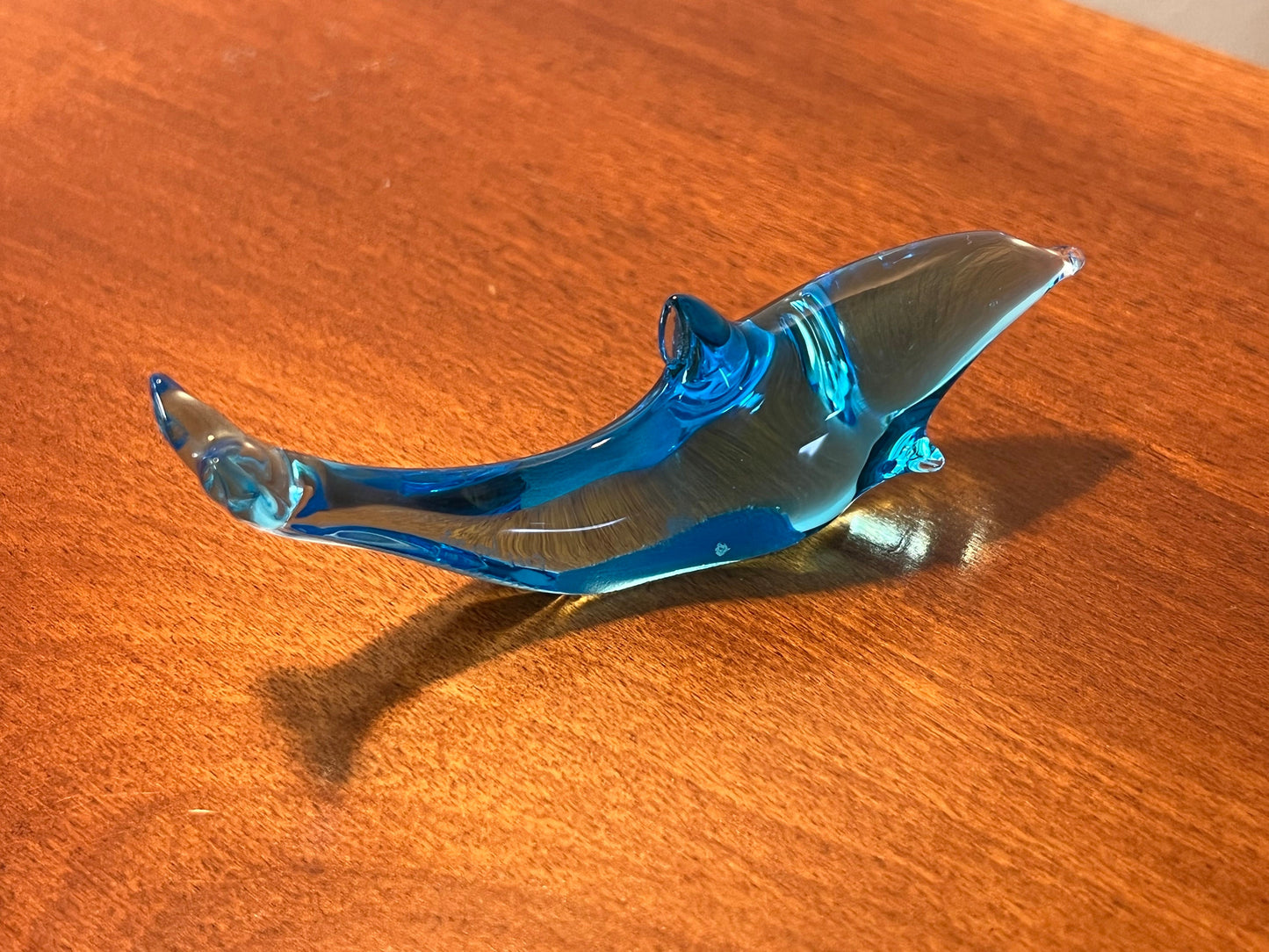 Vintage Blue Glass Dolphin Art glass figurine figure animal art glass pieces Lover Antiques and Vintage