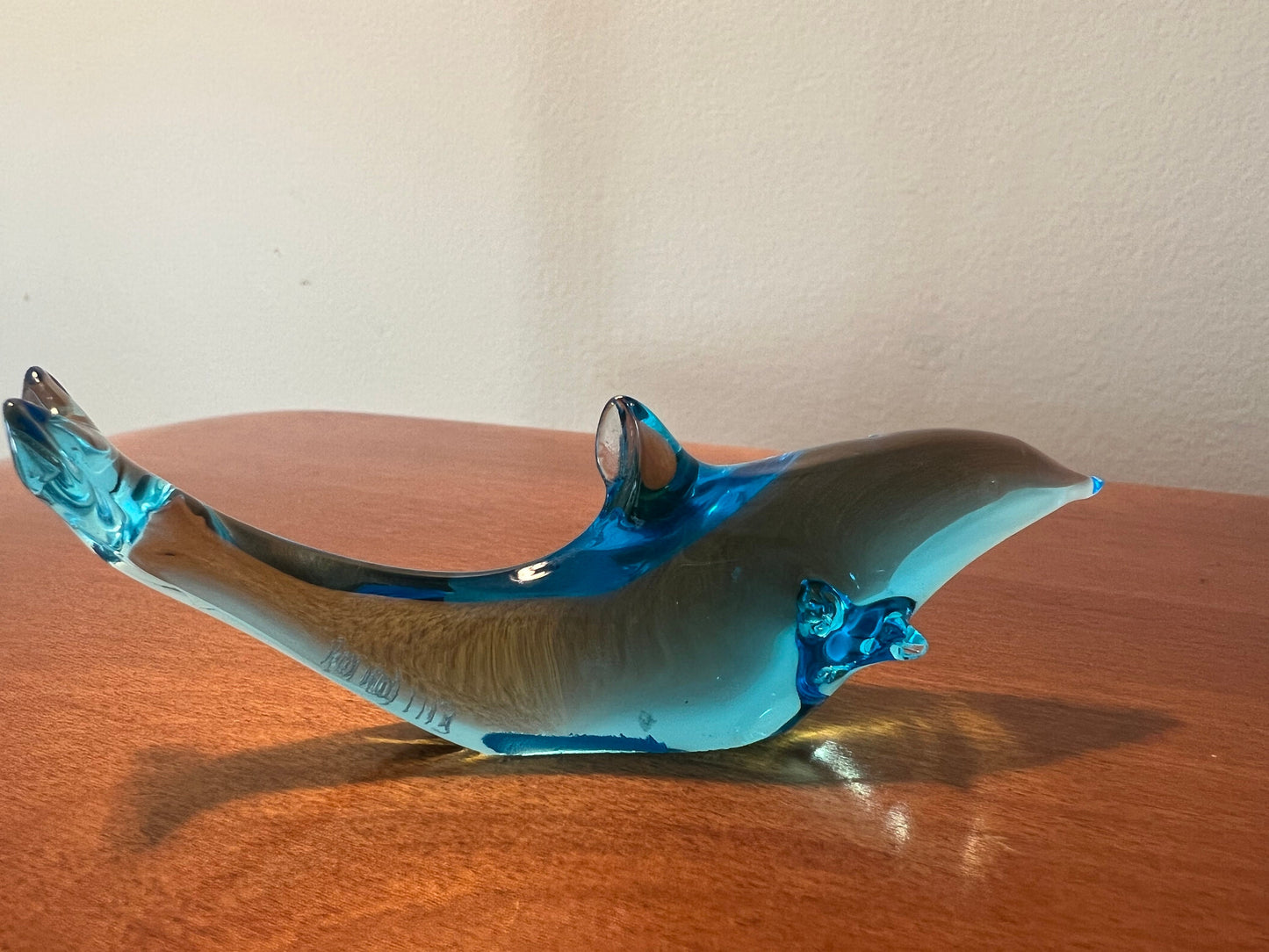 Vintage Blue Glass Dolphin Art glass figurine figure animal art glass pieces Lover Antiques and Vintage