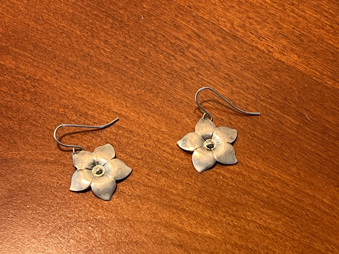 Vintage Sterling Silver Flower Earrings Hook Pierced Earring jewelry flowers