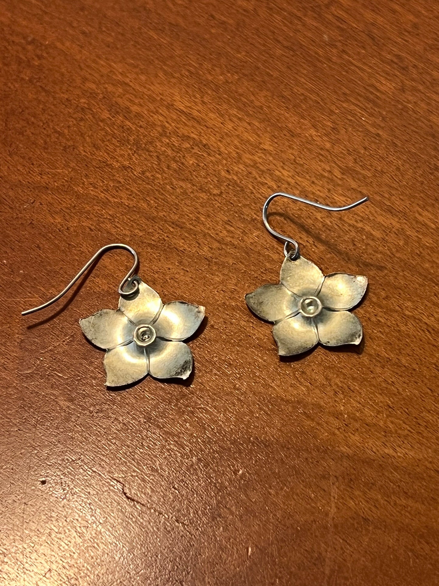 Vintage Sterling Silver Flower Earrings Hook Pierced Earring jewelry flowers