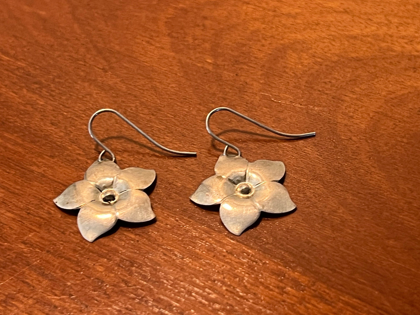 Vintage Sterling Silver Flower Earrings Hook Pierced Earring jewelry flowers