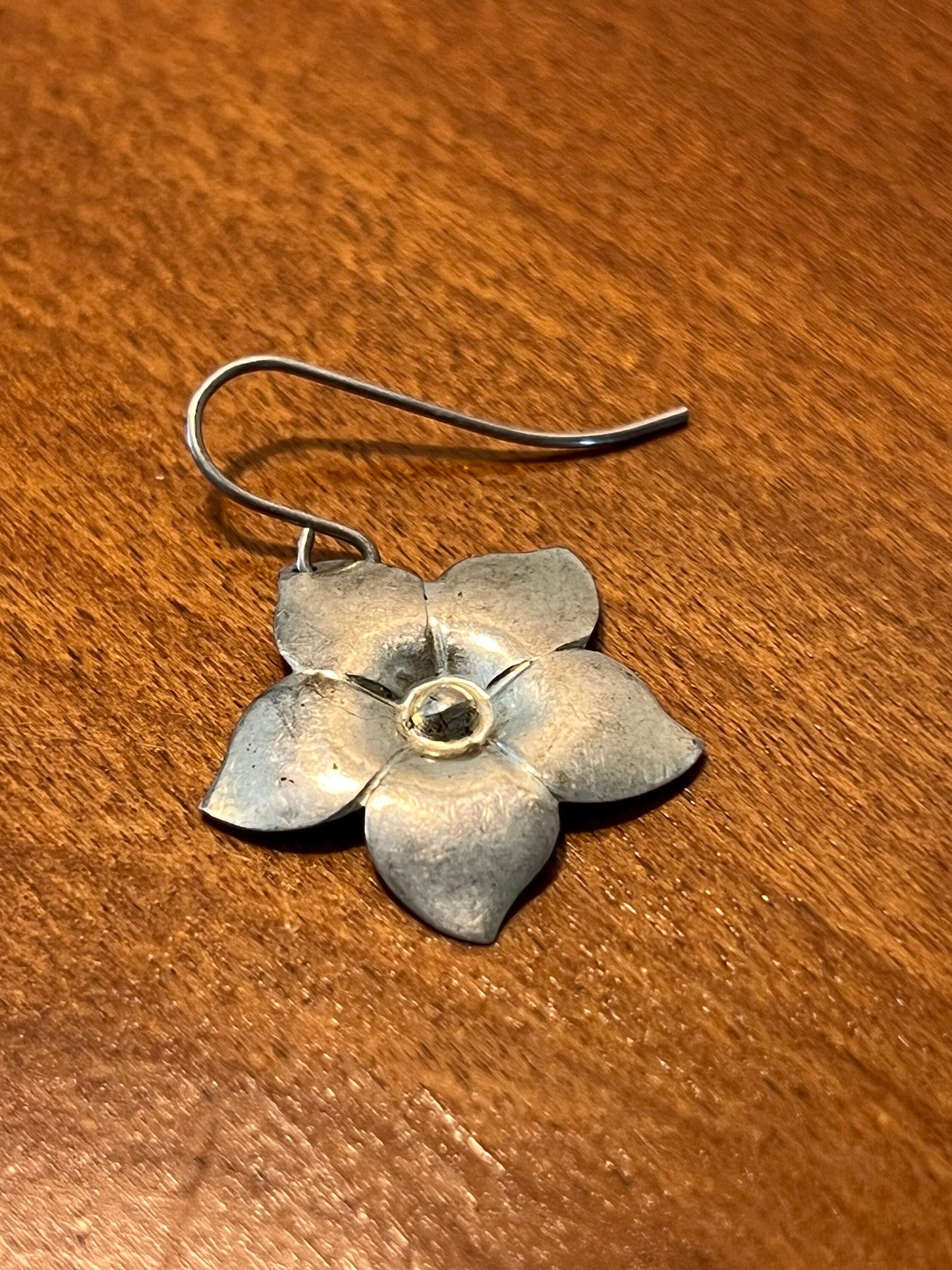 Vintage Sterling Silver Flower Earrings Hook Pierced Earring jewelry flowers