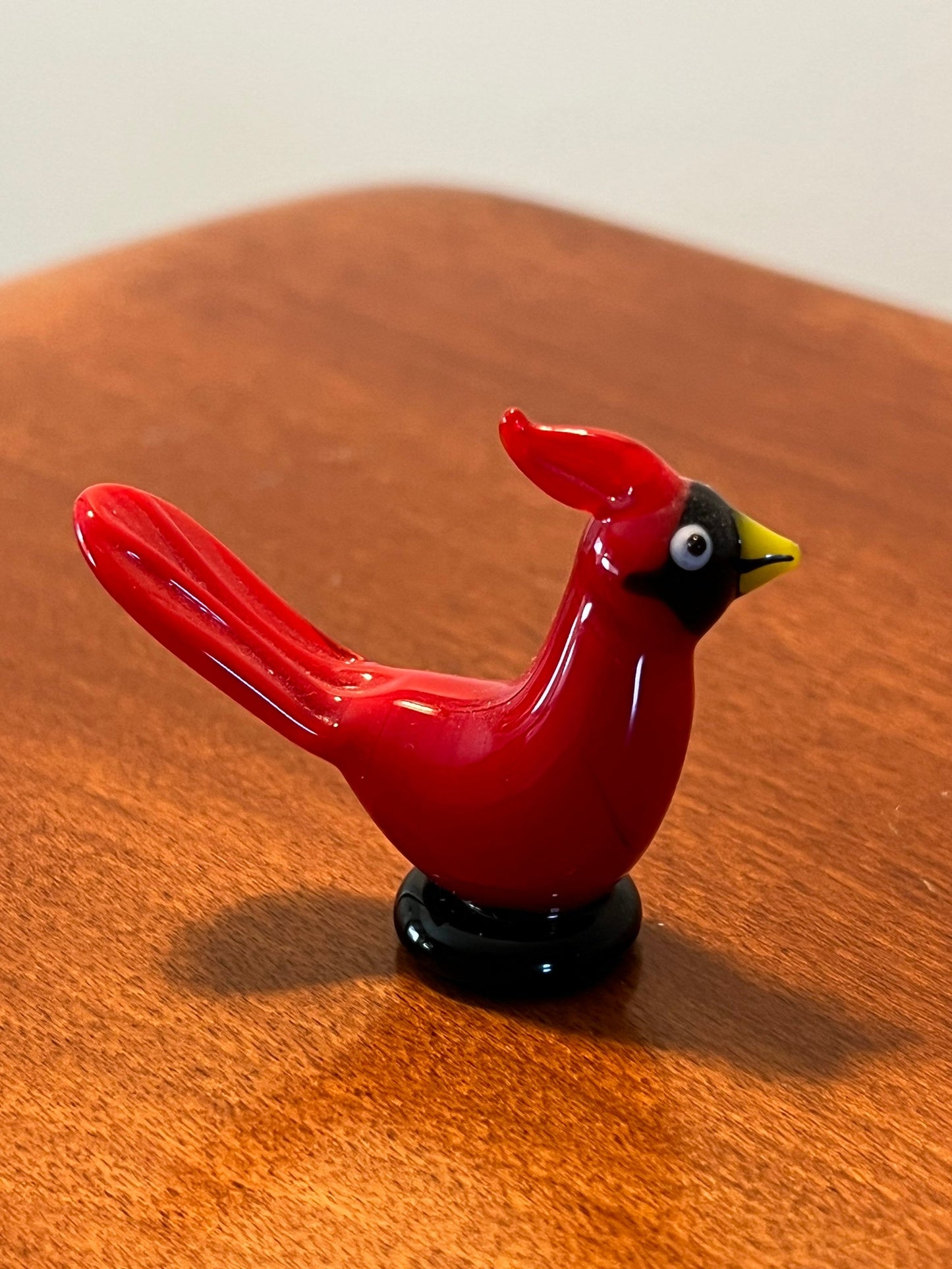 Vintage Red Cardinal mini small collectible glass art bird figure figurine Lover Antiques and Vintage