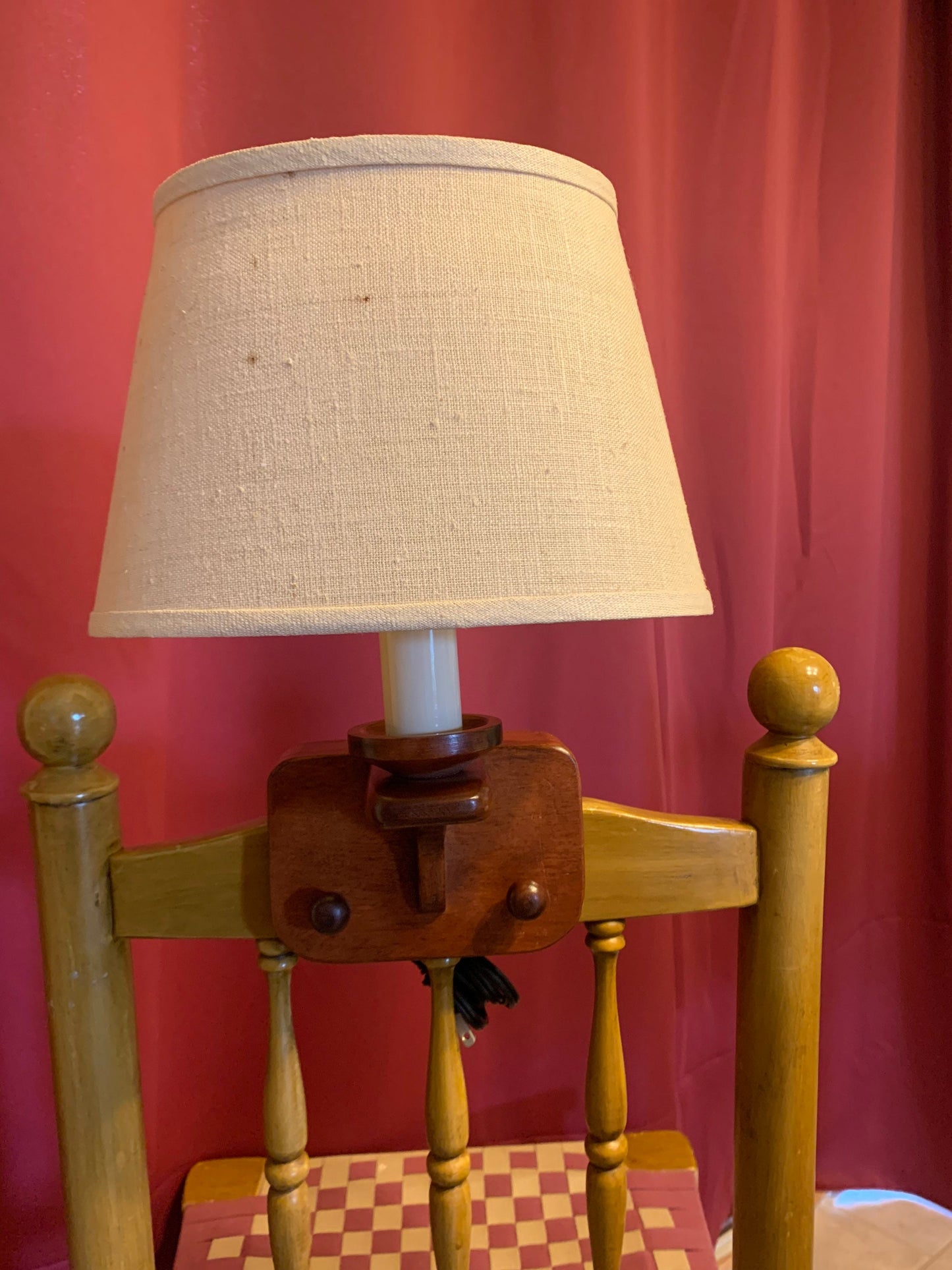 Cushman Colonial Creations Removable Bed Lamp 4-196 with original shade only made 1934-37, Lover Antiques and Vintage