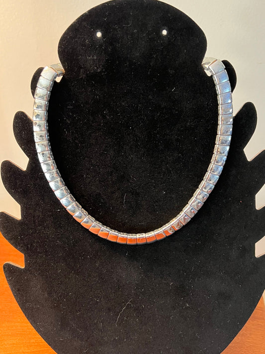 Vintage Silver Choker style necklace silver tone estate jewelry Lover Antiques and Vintage