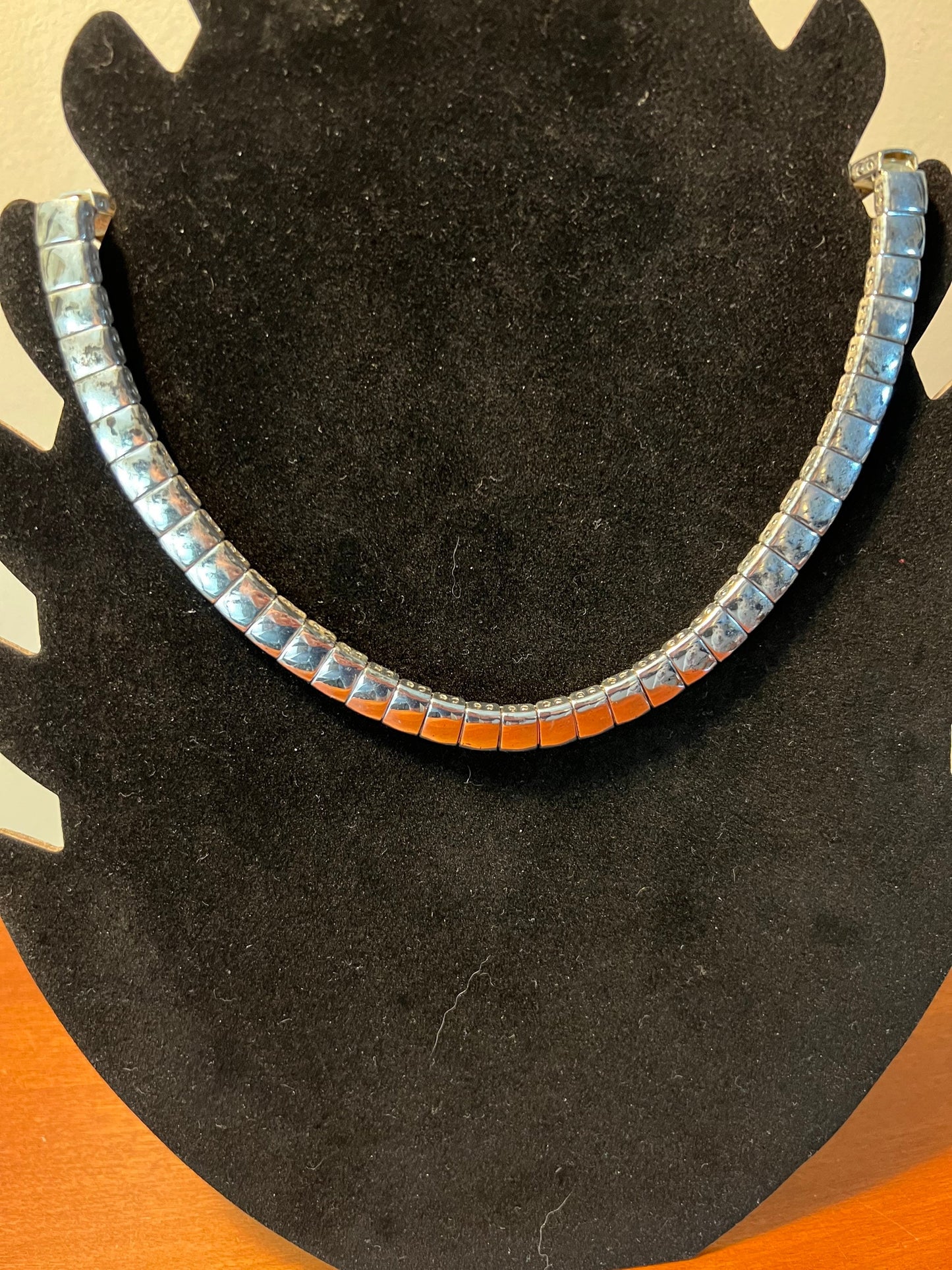 Vintage Silver Choker style necklace silver tone estate jewelry Lover Antiques and Vintage