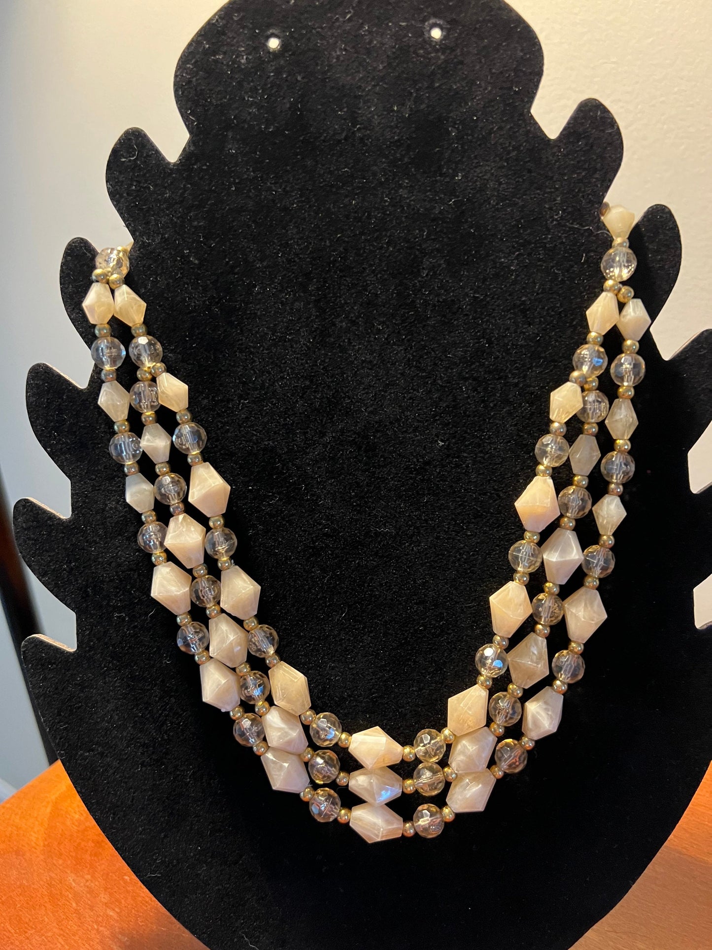 Vintage multi strand beaded necklace with hook clasp estate jewelry Lover Antiques and Vintage