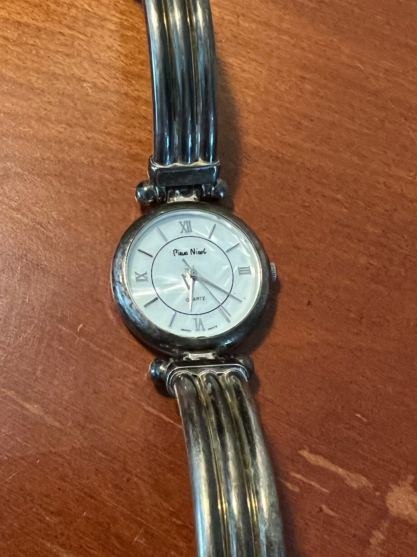 Vintage Pieva Nicol Quartz Stainless Steel woman’s watch with clasp stainless steel Lover Antiques and Vintage