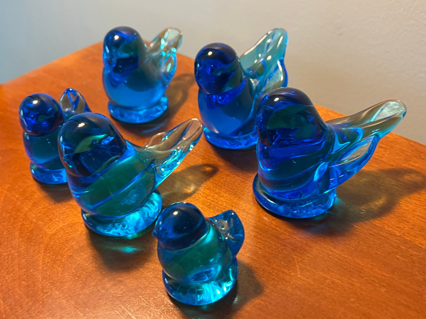 Vintage Bluebirds of Happiness signed by Leo Ward Family Collection of 6 various sizes early pieces