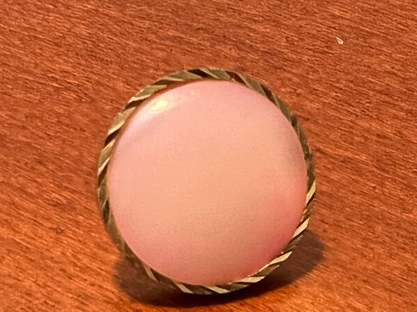 Vintage Elegant Pink Opalescent Earrings Circle Pierced Earrings Estate Jewelry Lover Antiques and Vintage