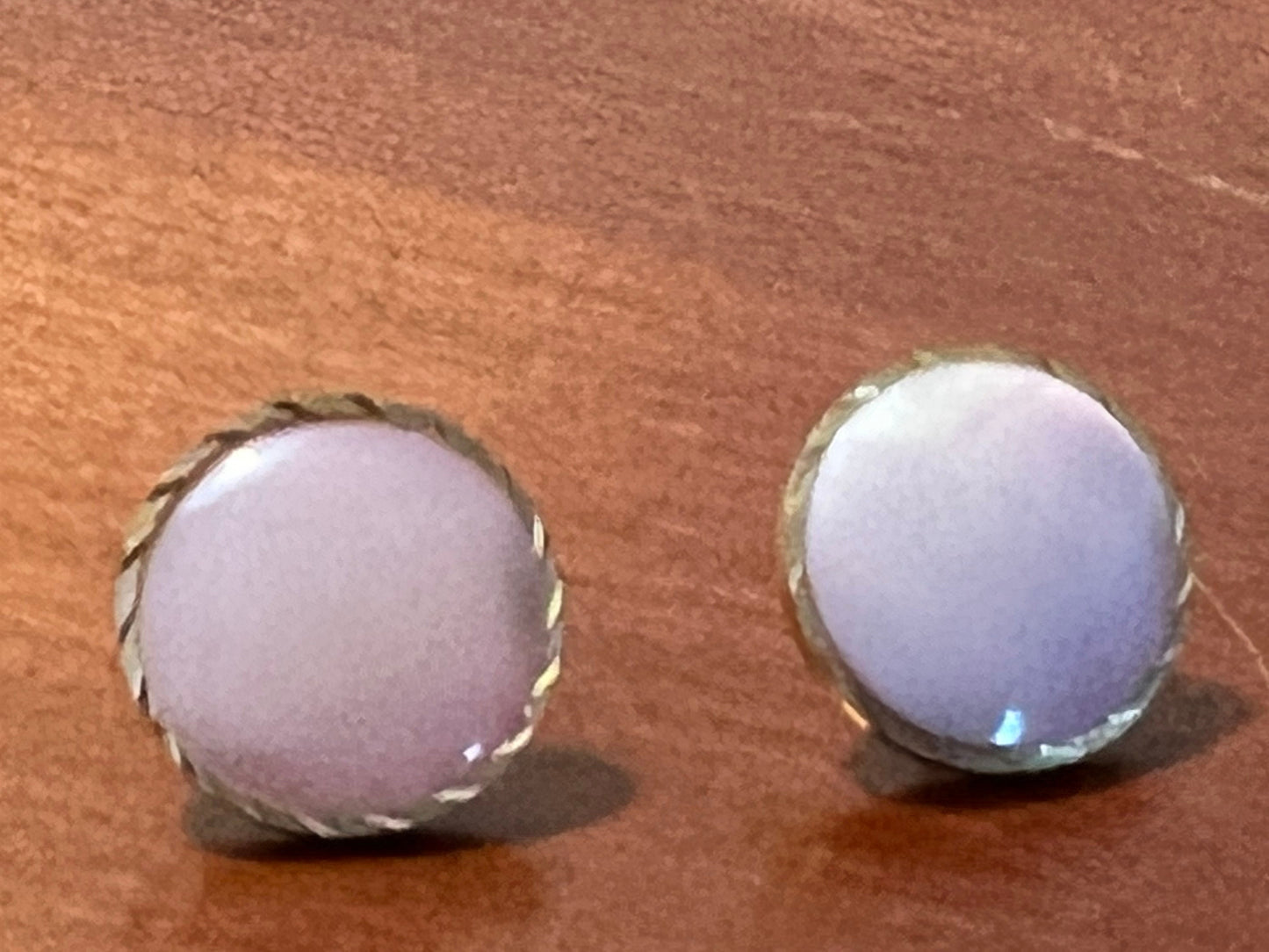 Vintage Elegant Pink Opalescent Earrings Circle Pierced Earrings Estate Jewelry Lover Antiques and Vintage
