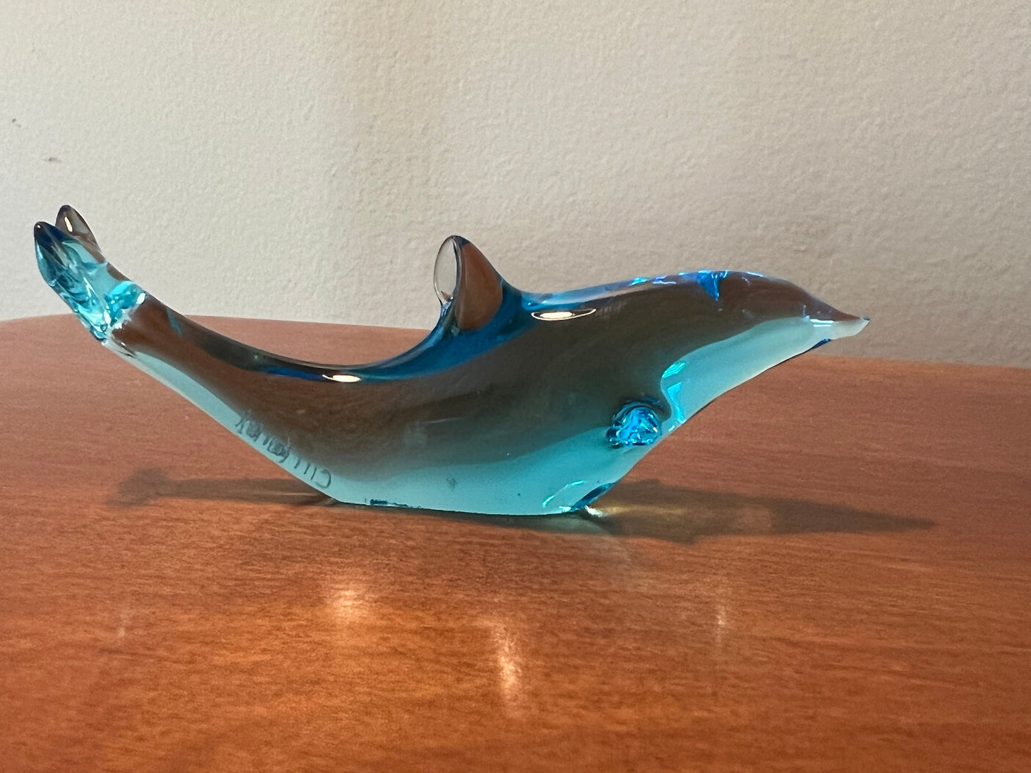 Vintage Blue Glass Dolphin Art glass figurine figure animal art glass pieces Lover Antiques and Vintage