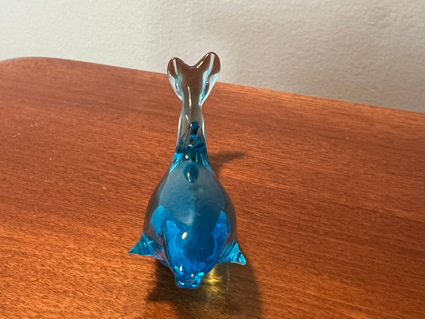 Vintage Blue Glass Dolphin Art glass figurine figure animal art glass pieces Lover Antiques and Vintage