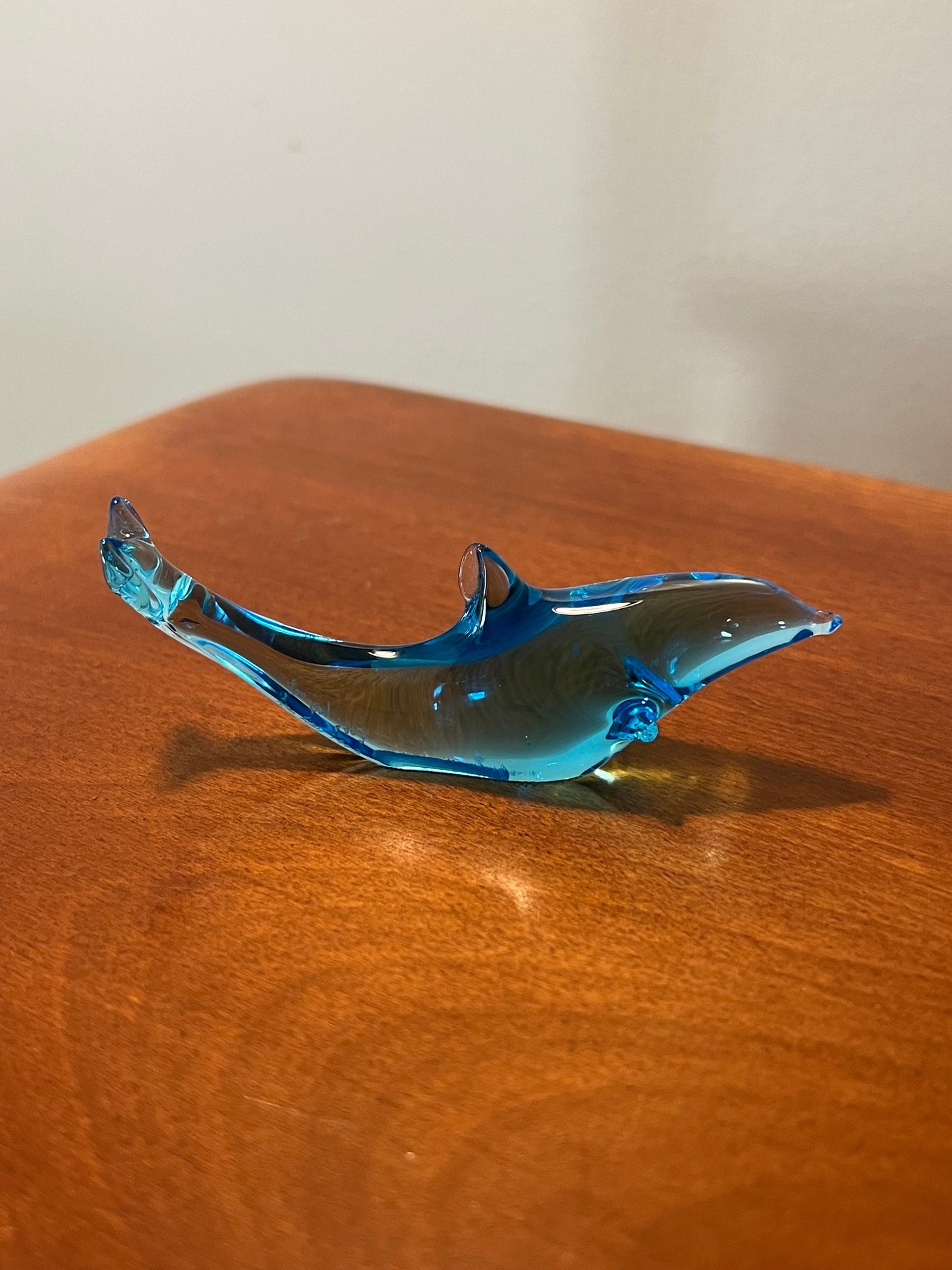 Vintage Blue Glass Dolphin Art glass figurine figure animal art glass pieces Lover Antiques and Vintage