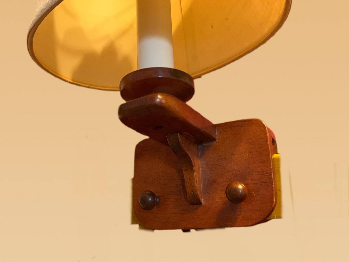 Cushman Colonial Creations Removable Bed Lamp 4-196 with original shade only made 1934-37, Lover Antiques and Vintage