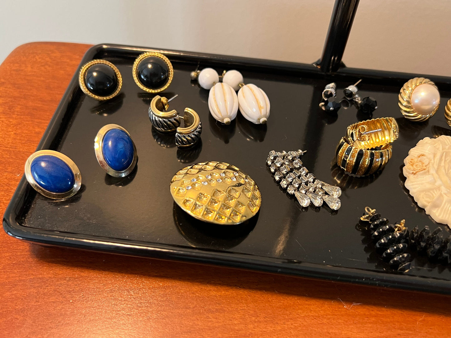 Vintage Earring Collection of 11 Earrings Costume Estate Jewelry and 2 Brooches Pins Mid Century Vintage Jewelry Lover Antiques and Vintage