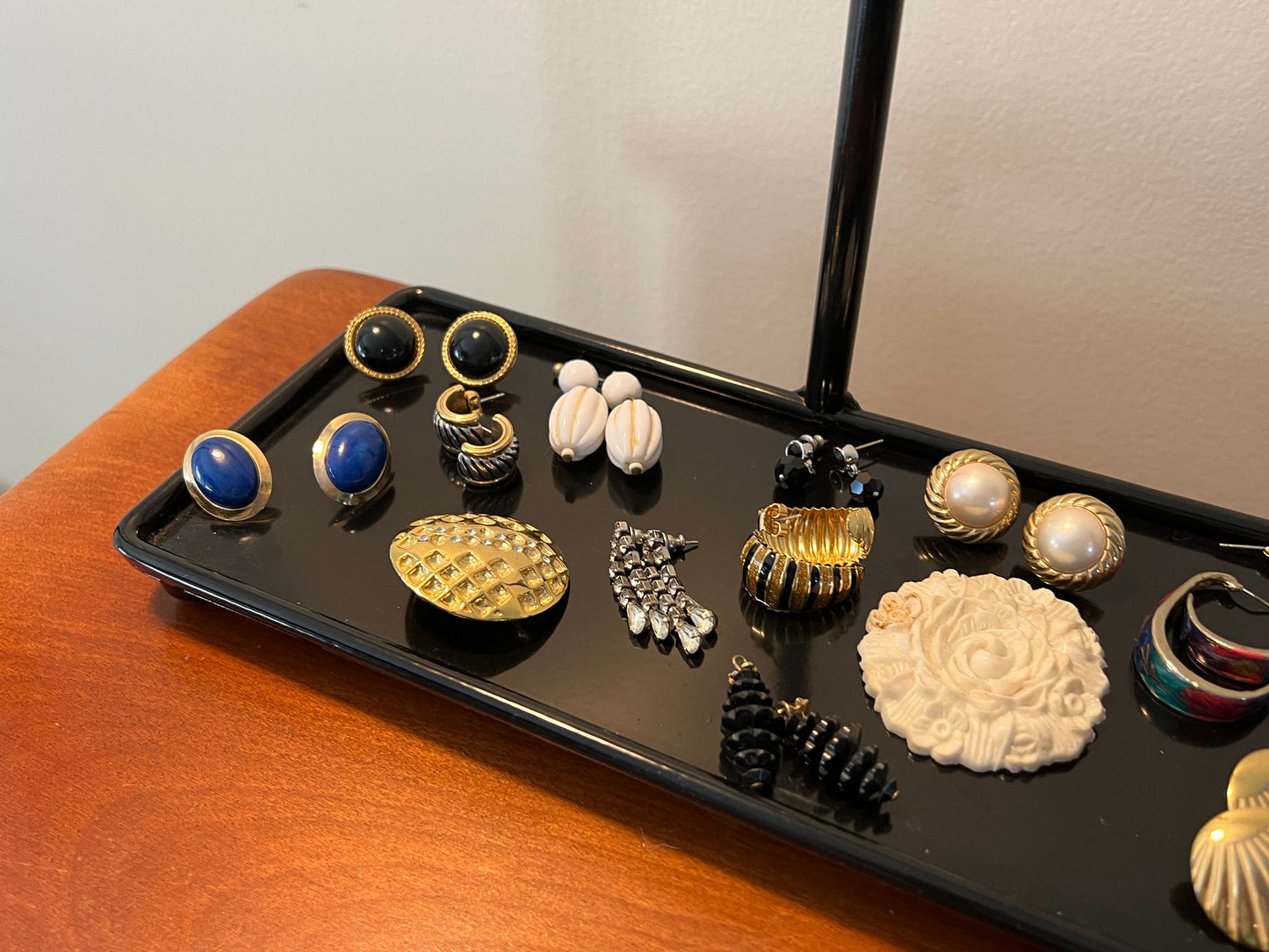 Vintage Earring Collection of 11 Earrings Costume Estate Jewelry and 2 Brooches Pins Mid Century Vintage Jewelry Lover Antiques and Vintage