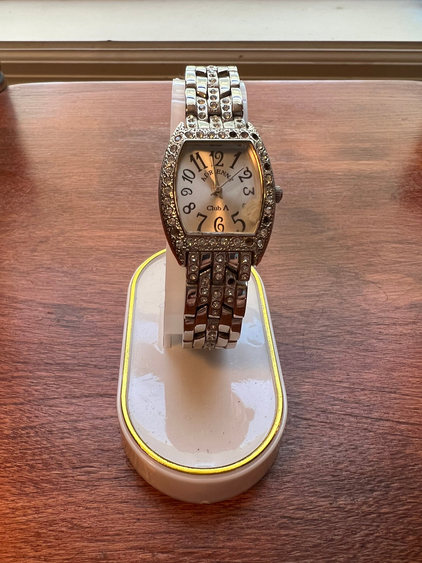 Vintage Adrienne Club A Rhinestones & Silver Sparkly Watch quartz jewelry Lover Antiques and Vintage