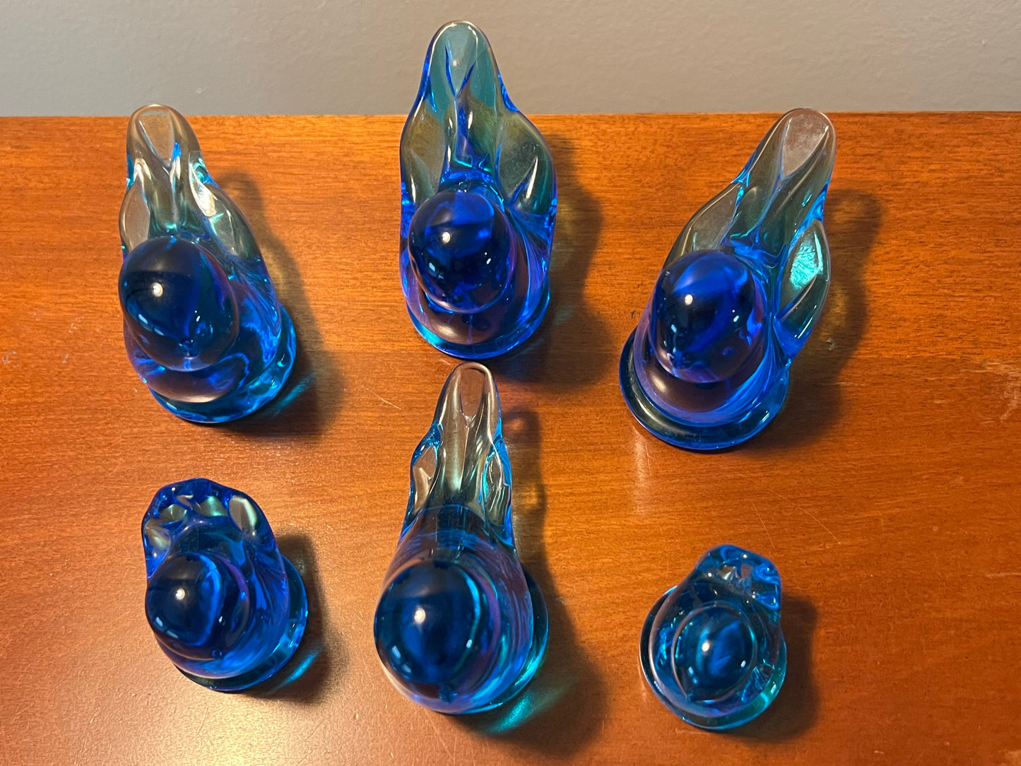 Vintage Bluebirds of Happiness signed by Leo Ward Family Collection of 6 various sizes early pieces
