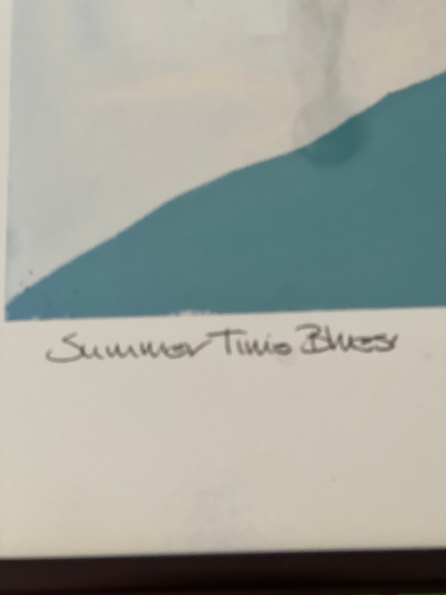 Vintage Woody Jackson 1990 Summer Time Blues Signed & Framed Cow Print Abstract Ben and Jerry artwork art Lover Antiques and Vintage